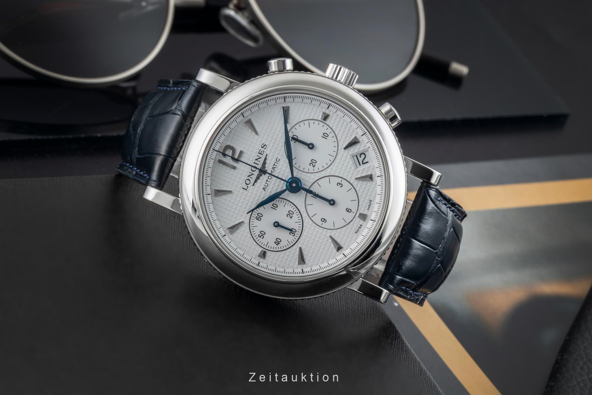 Longines Clous de Paris chronographe acier automatique montre pour hommes L2.704.4  [2601494]