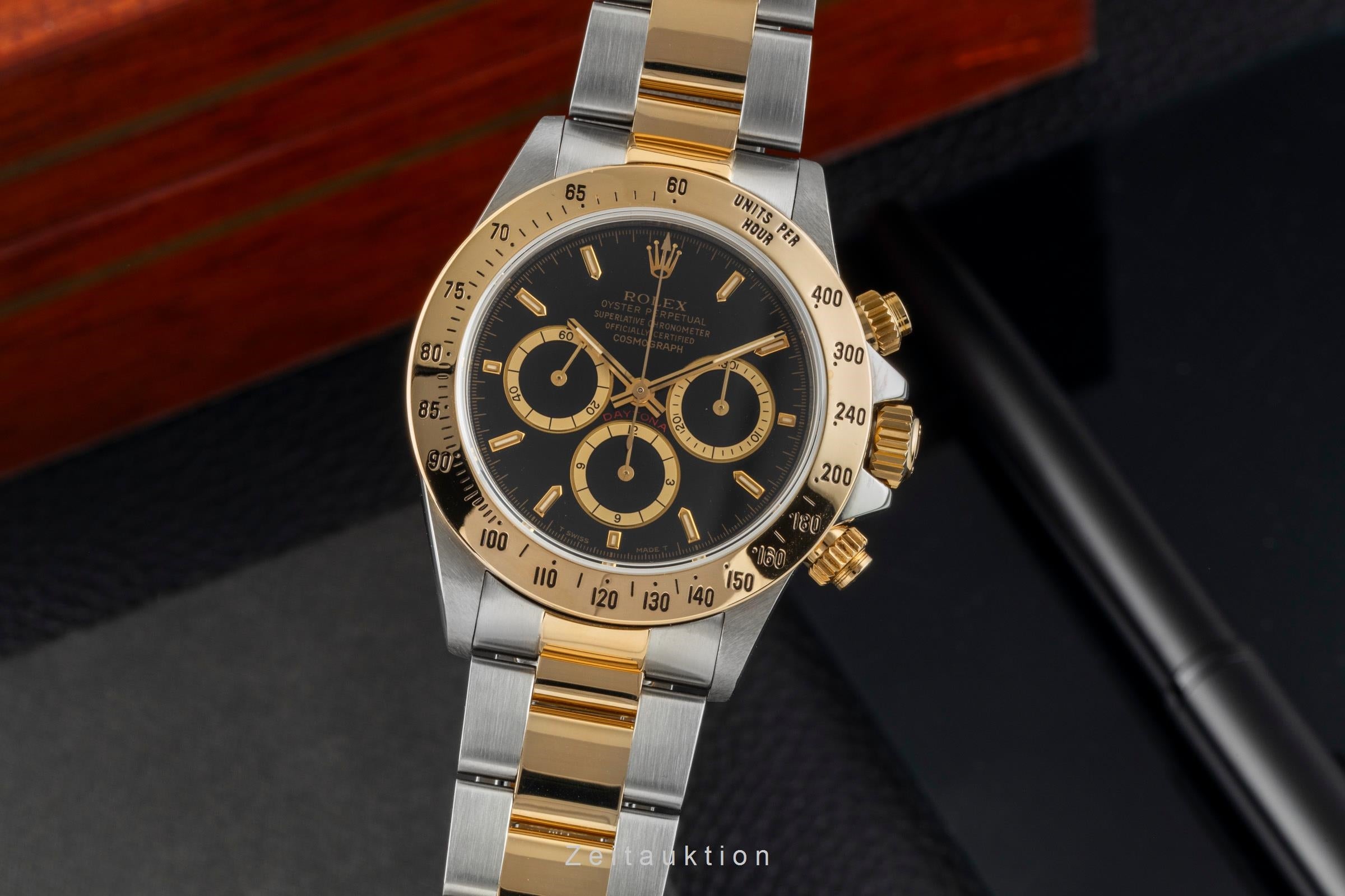 Rolex Daytona Zenith Chronograph Inverted 6 Stahl/Gold Automatik Ref. 16523 Box  [2601495]
