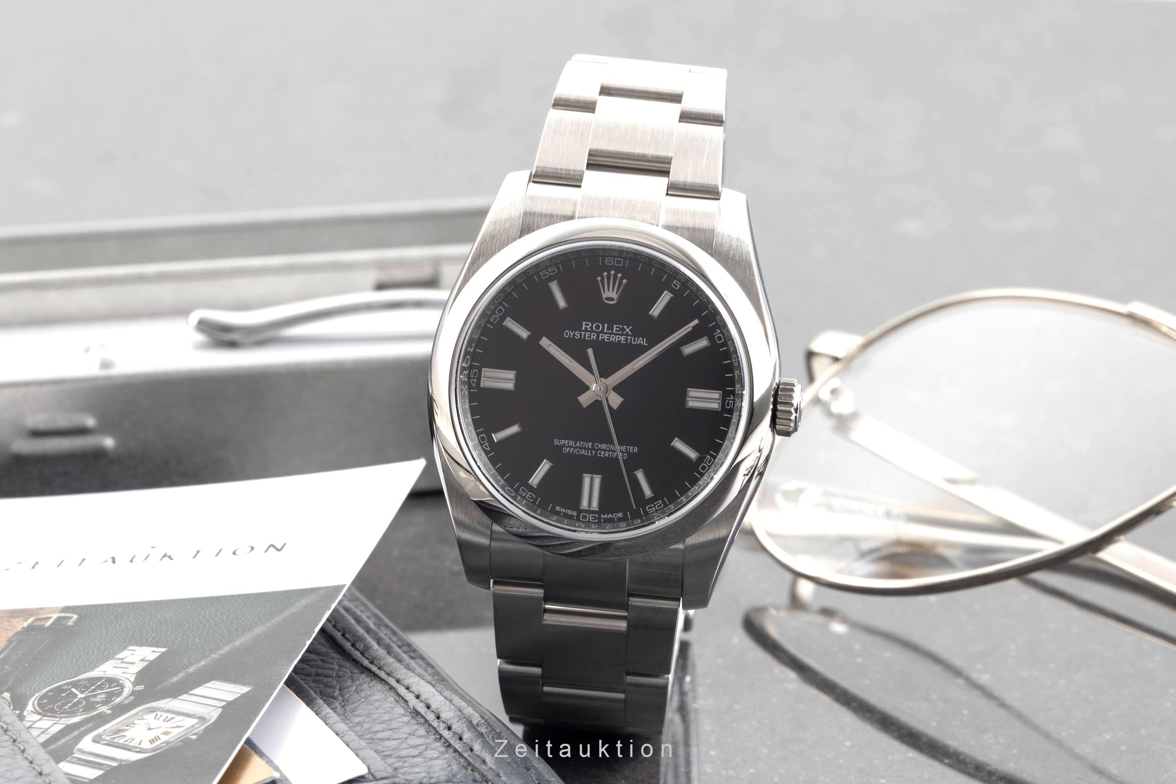 Rolex Oyster Perpetual 36 Black Dial Edelstahl Automatik Herrenuhr Ref. 116000  [2601504]