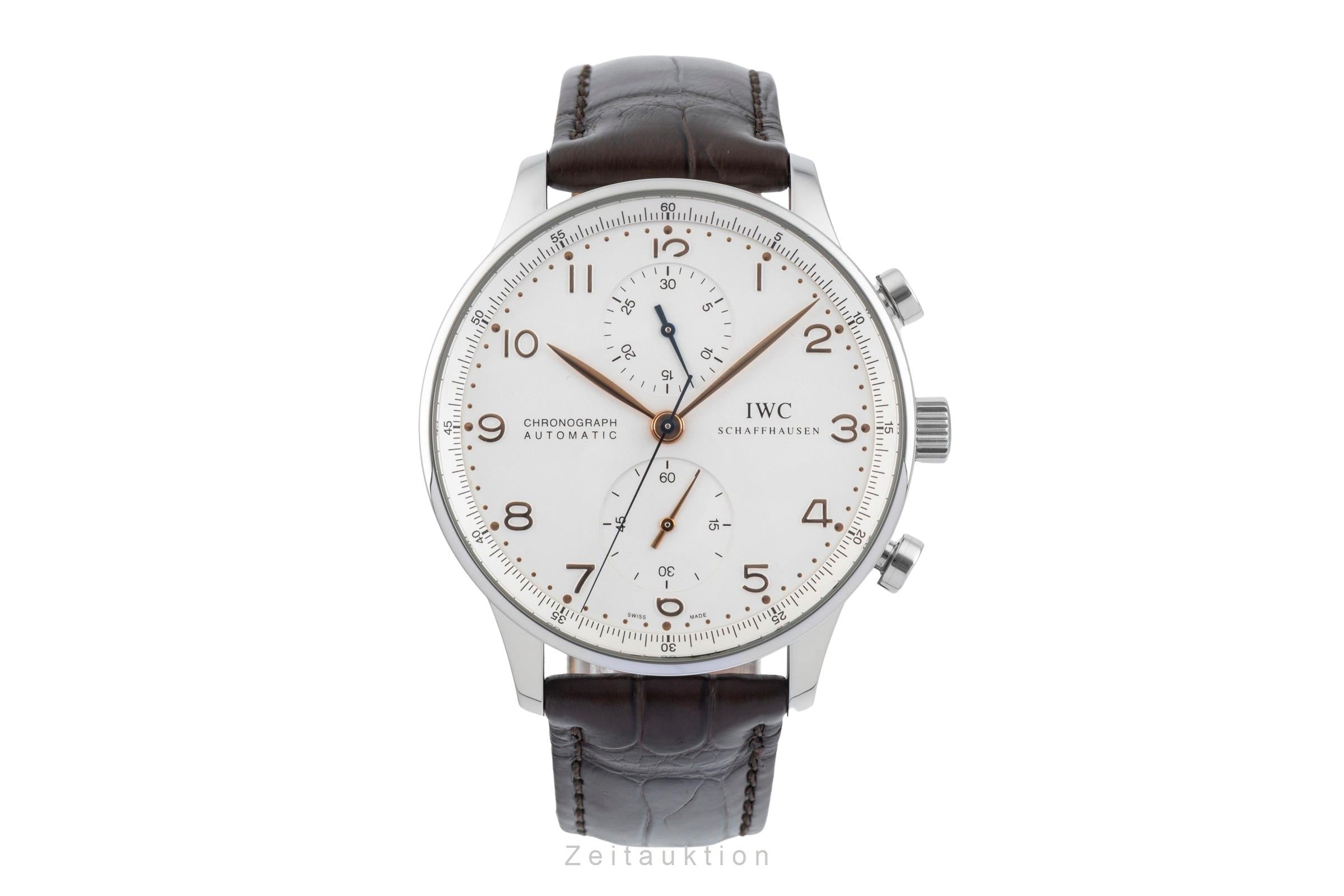 IWC Portugieser chronographe acier automatique montre pour hommes IW371401  [2601506]