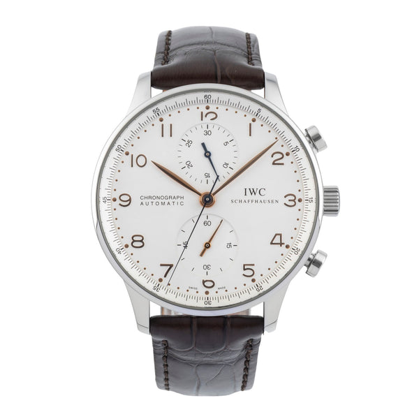 IWC Portugieser chronographe acier automatique montre pour hommes IW371401  [2601506]