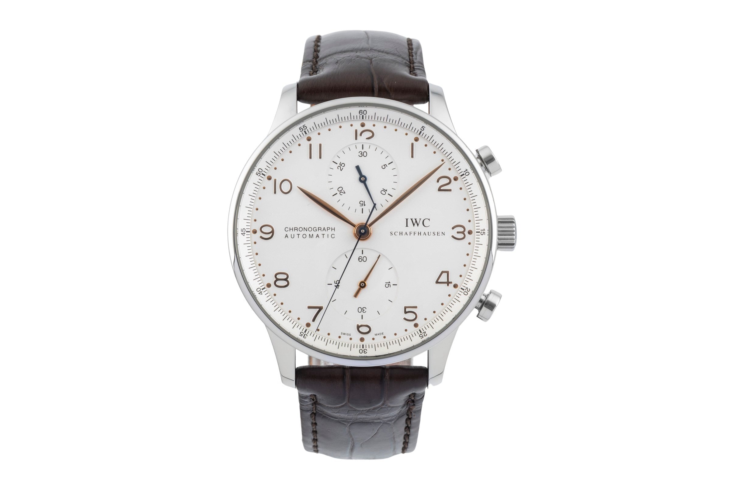 IWC Portugieser Chronograph Stahl Automatik Herrenuhr Ref. IW371401 B&P 2000 [2601506]