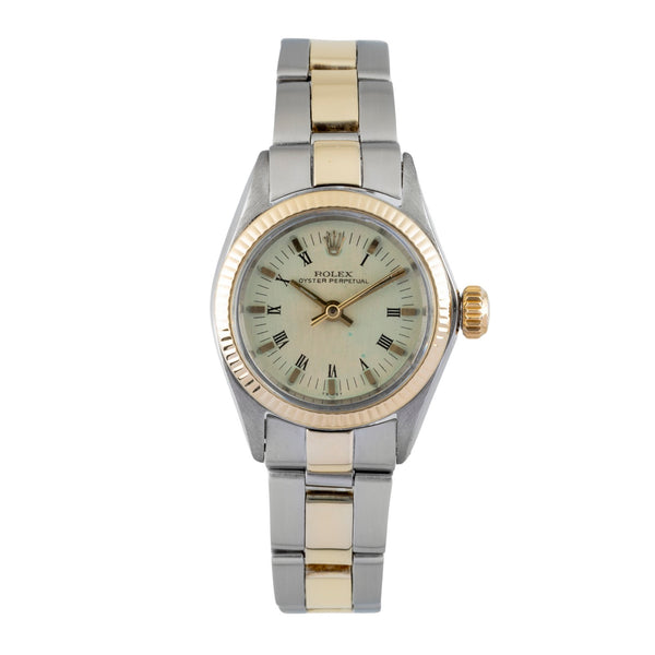 Rolex Oyster Perpetual acier / or  automatique montre pour femmes 6619 Vintage  [2601509]
