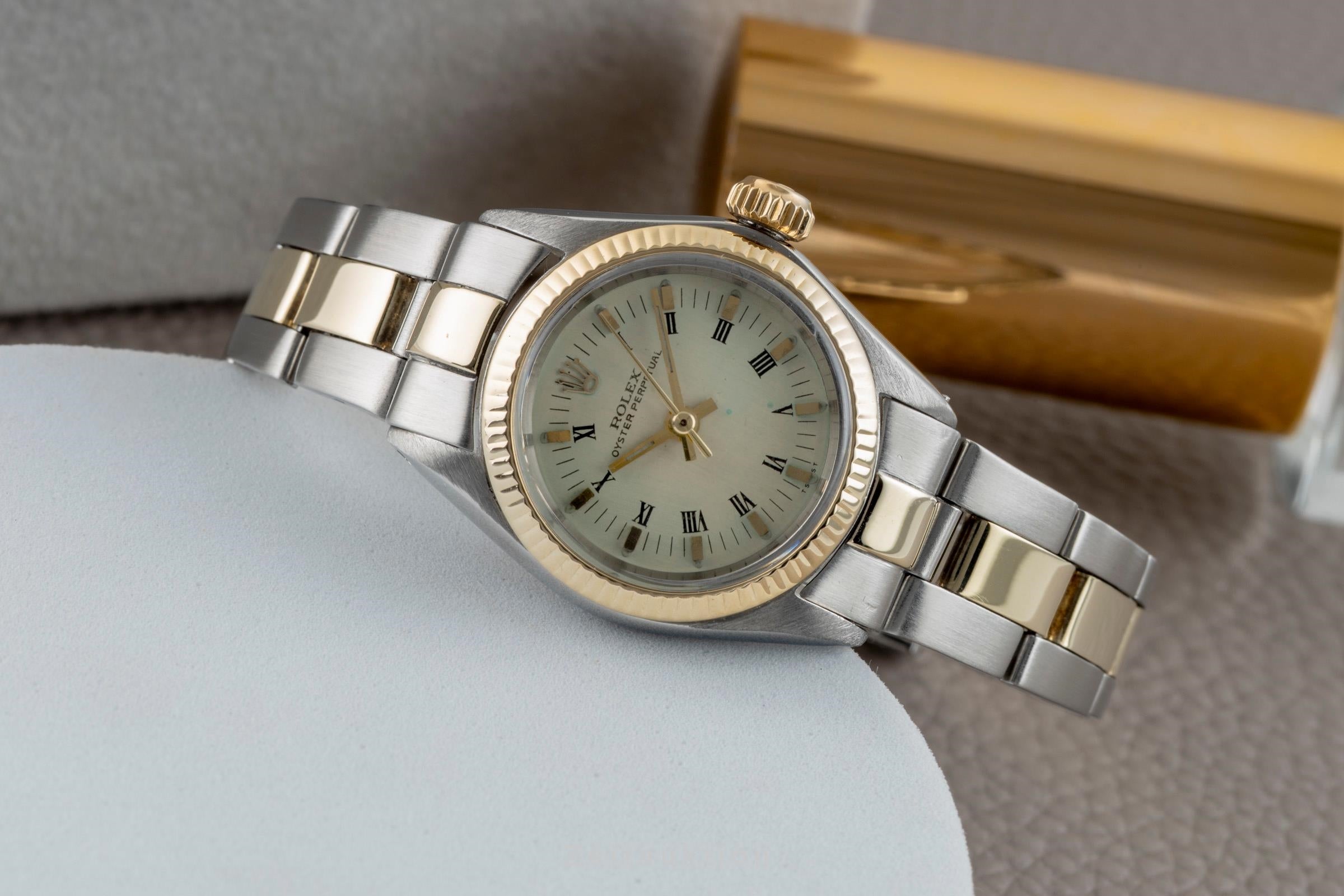 Rolex Oyster Perpetual acier / or  automatique montre pour femmes 6619 Vintage  [2601509]