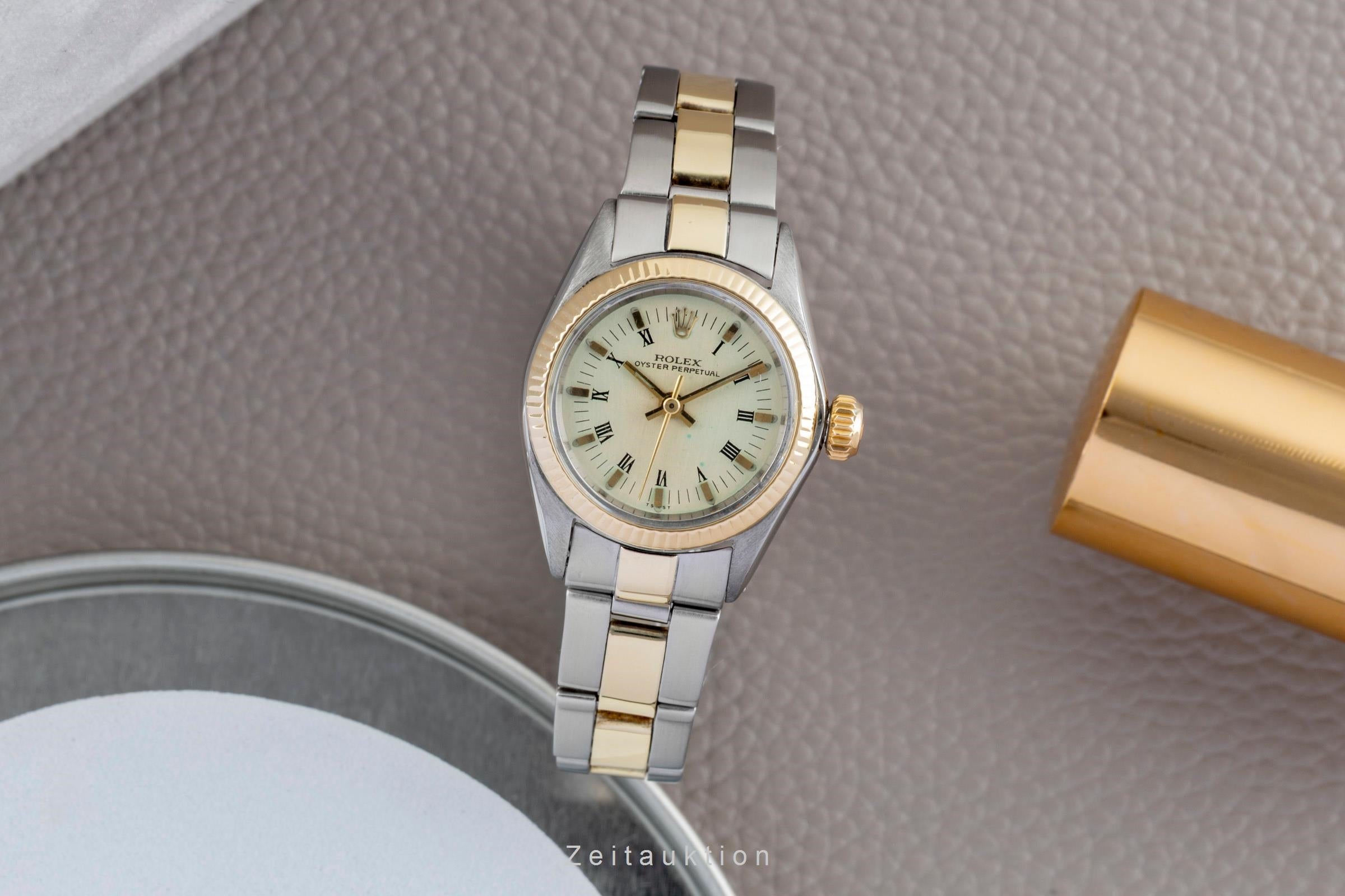 Rolex Oyster Perpetual acier / or  automatique montre pour femmes 6619 Vintage  [2601509]