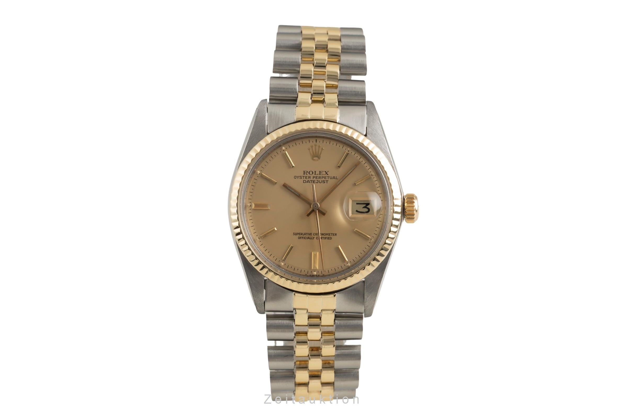 Rolex Datejust acier / or  automatique montre pour hommes 1601 Vintage  [2601521]