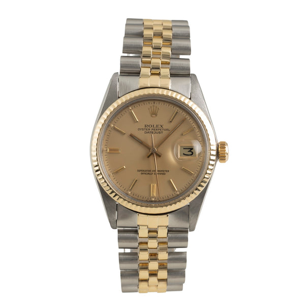 Rolex Datejust acier / or  automatique montre pour hommes 1601 Vintage  [2601521]
