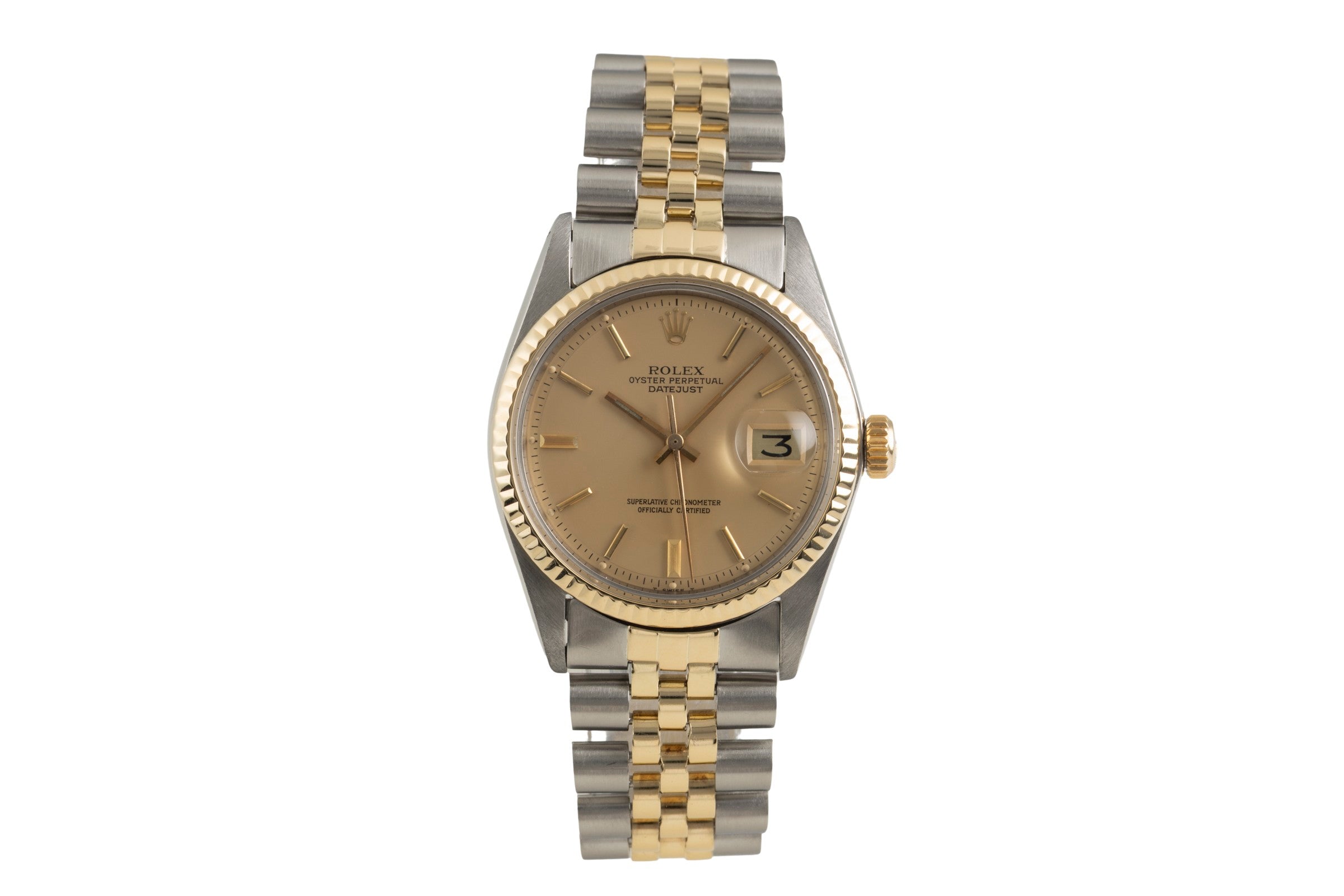 Rolex Datejust acier / or  automatique montre pour hommes 1601 Vintage  [2601521]