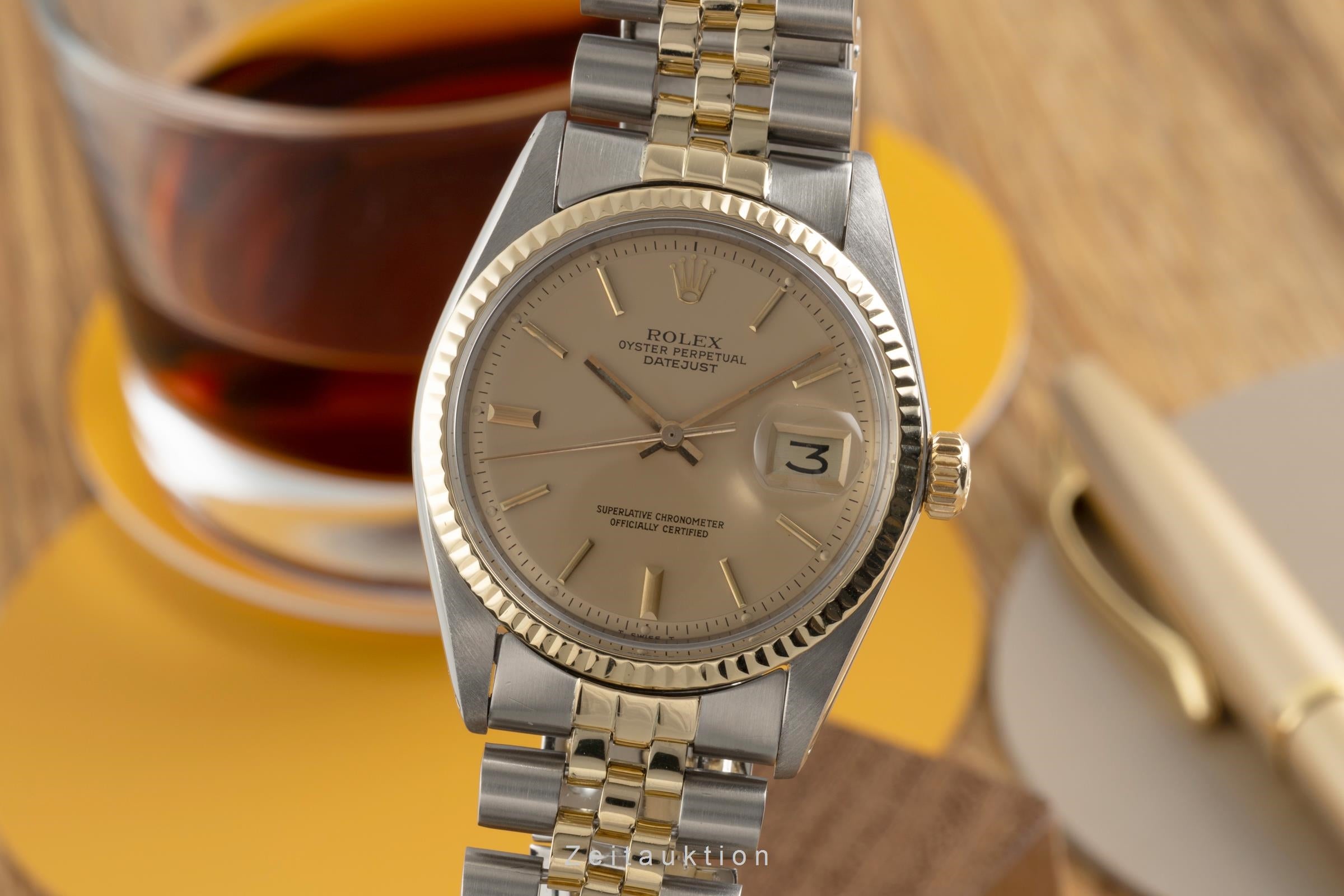 Rolex Datejust acier / or  automatique montre pour hommes 1601 Vintage  [2601521]