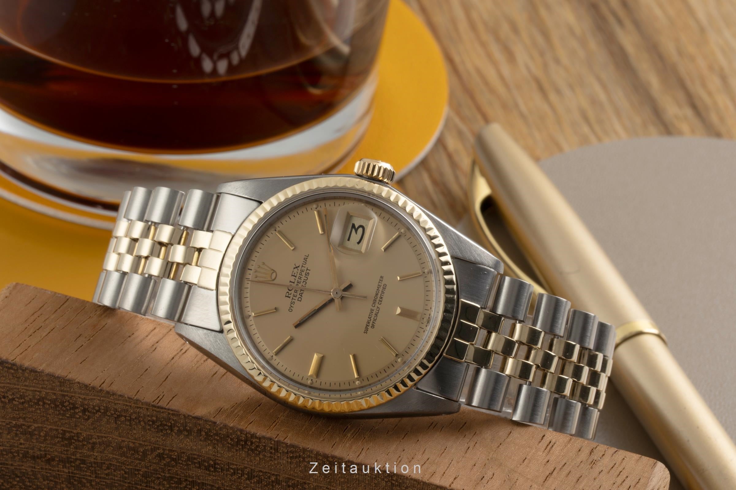 Rolex Datejust acier / or  automatique montre pour hommes 1601 Vintage  [2601521]