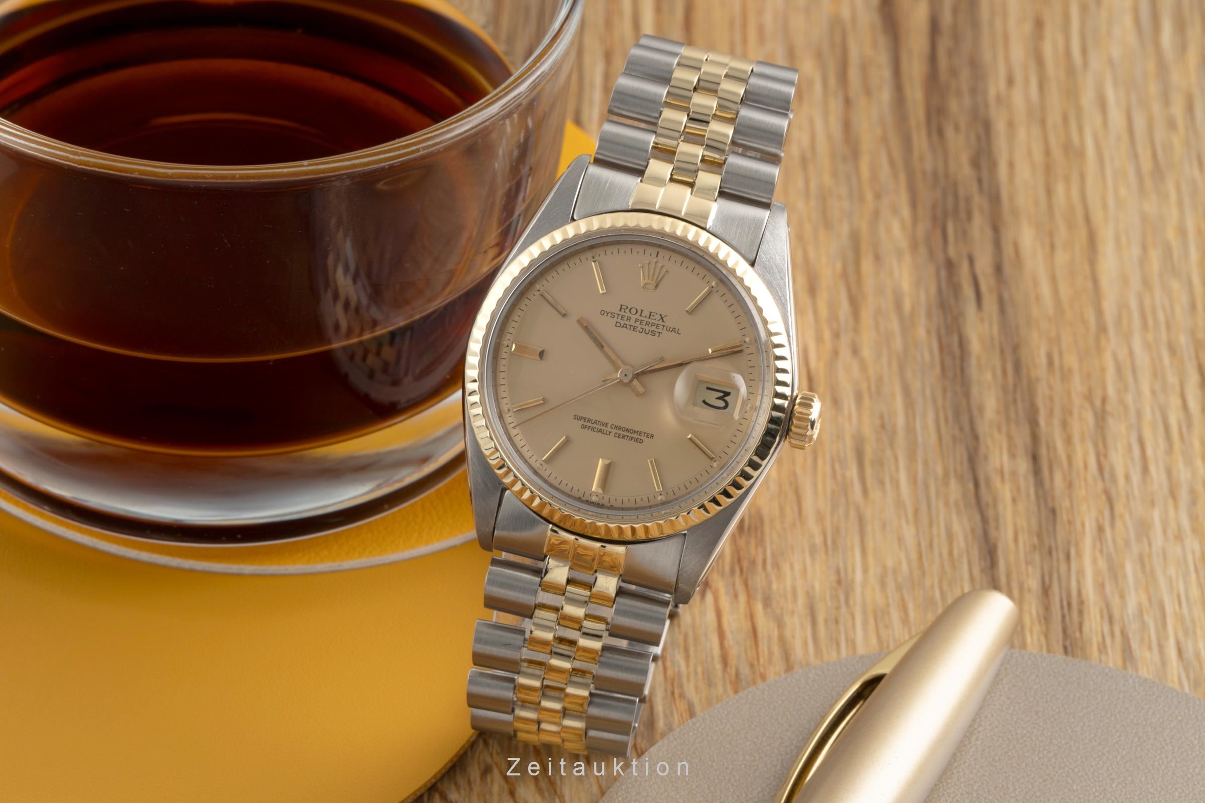Rolex Datejust acier / or  automatique montre pour hommes 1601 Vintage  [2601521]