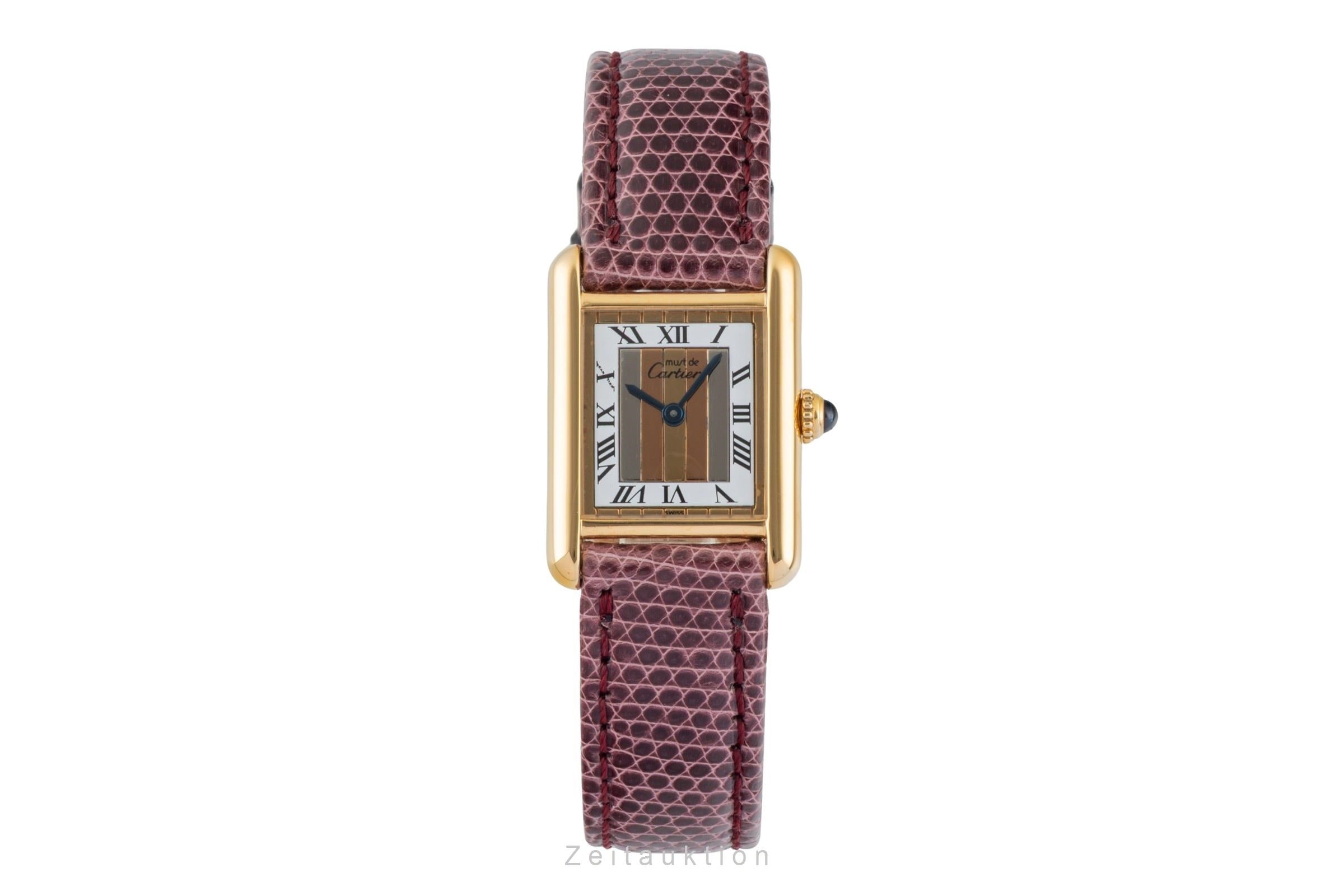 Cartier must Tank SM Vermeil "Trinity Dial" 925 Silber Damenuhr Ref. 5057001 [2601538]