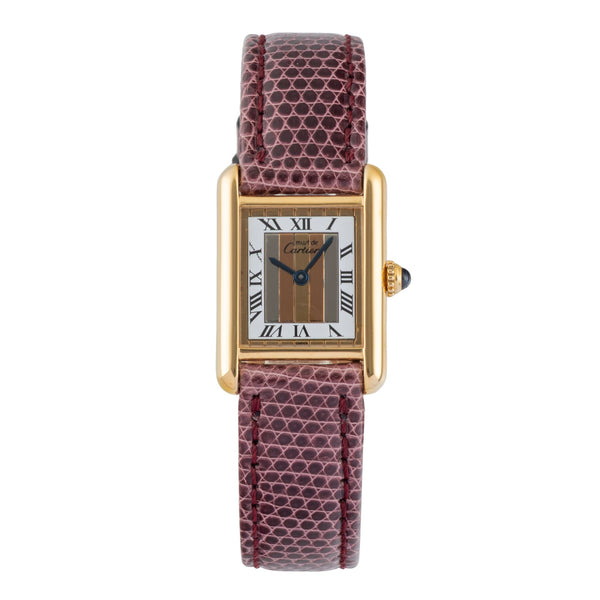 Cartier must Tank SM Vermeil "Trinity Dial" 925 Silber Damenuhr Ref. 5057001 [2601538]