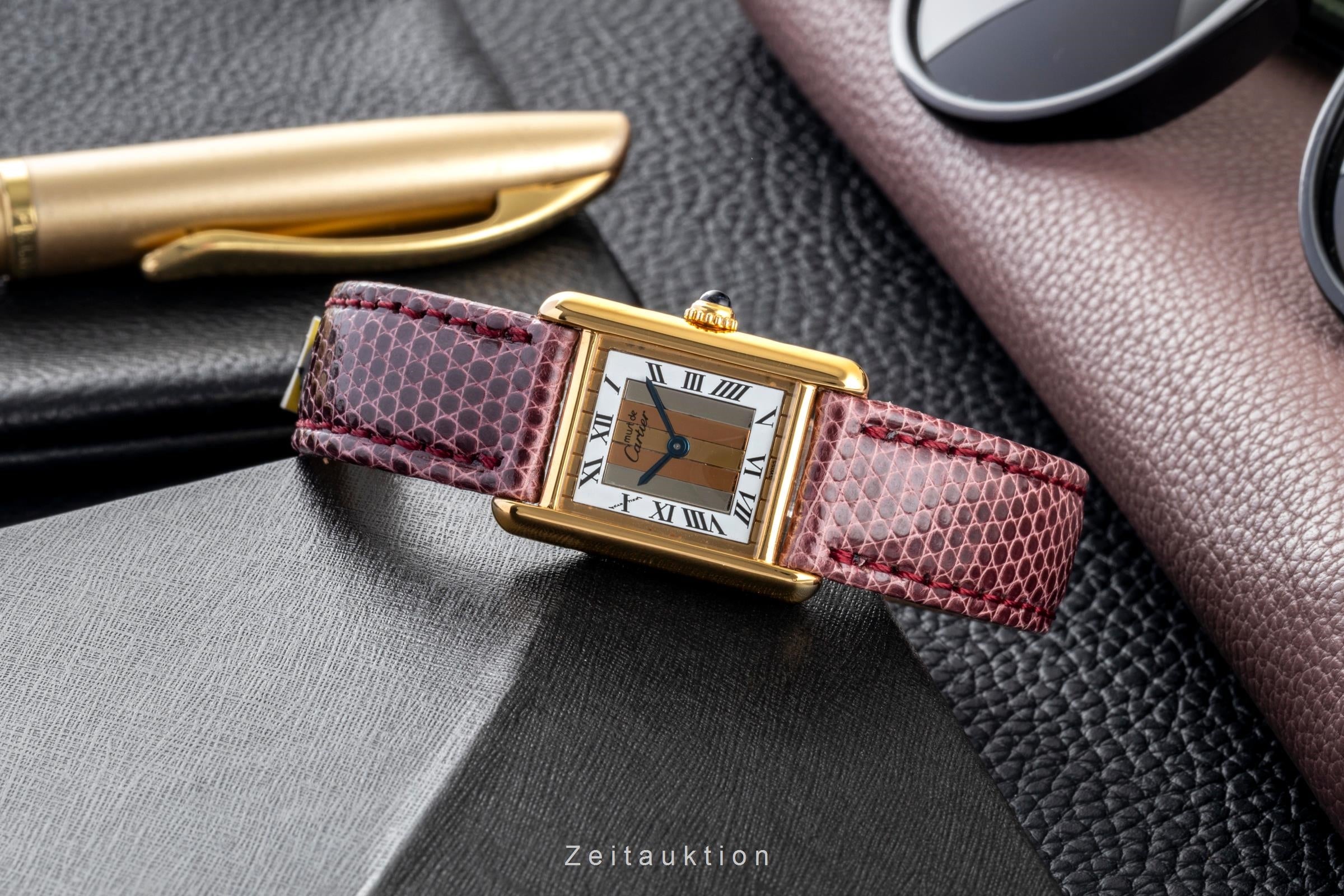 Cartier must Tank SM Vermeil "Trinity Dial" 925 Silber Damenuhr Ref. 5057001 [2601538]