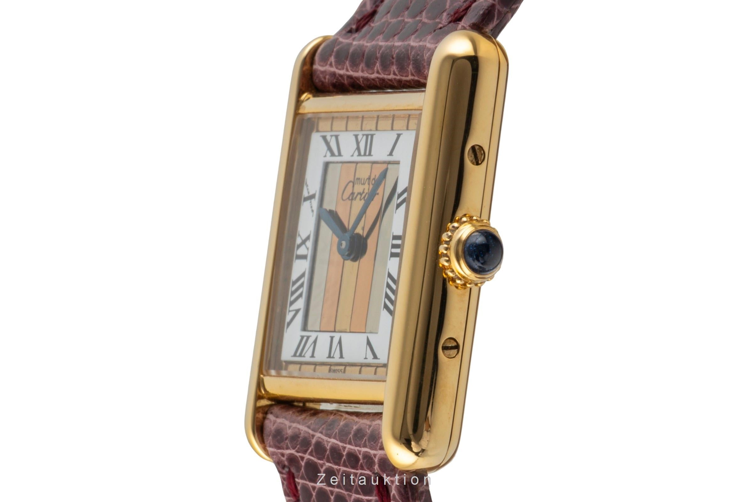 Cartier must Tank SM Vermeil "Trinity Dial" 925 Silber Damenuhr Ref. 5057001 [2601538]