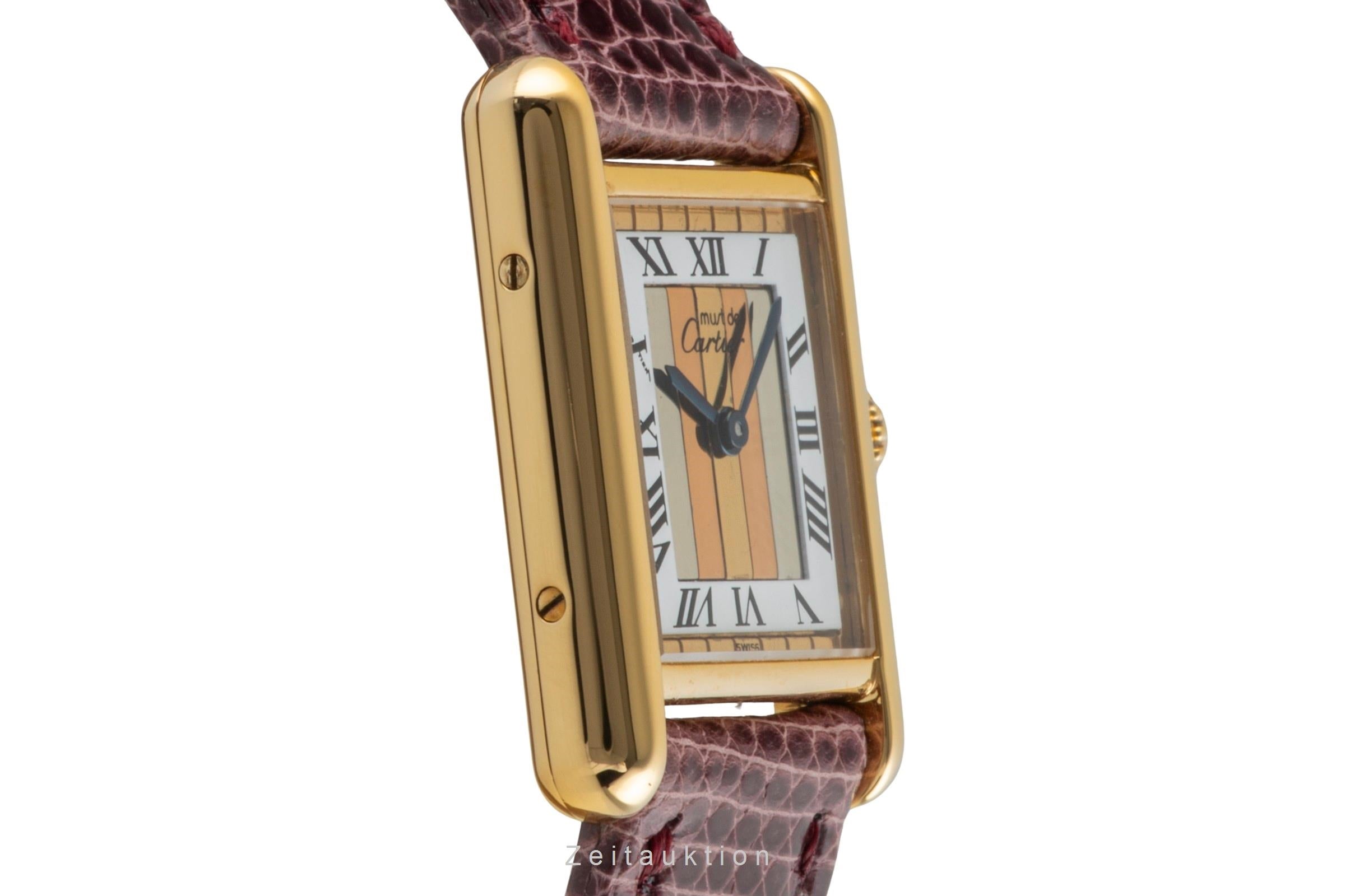 Cartier must Tank SM Vermeil "Trinity Dial" 925 Silber Damenuhr Ref. 5057001 [2601538]