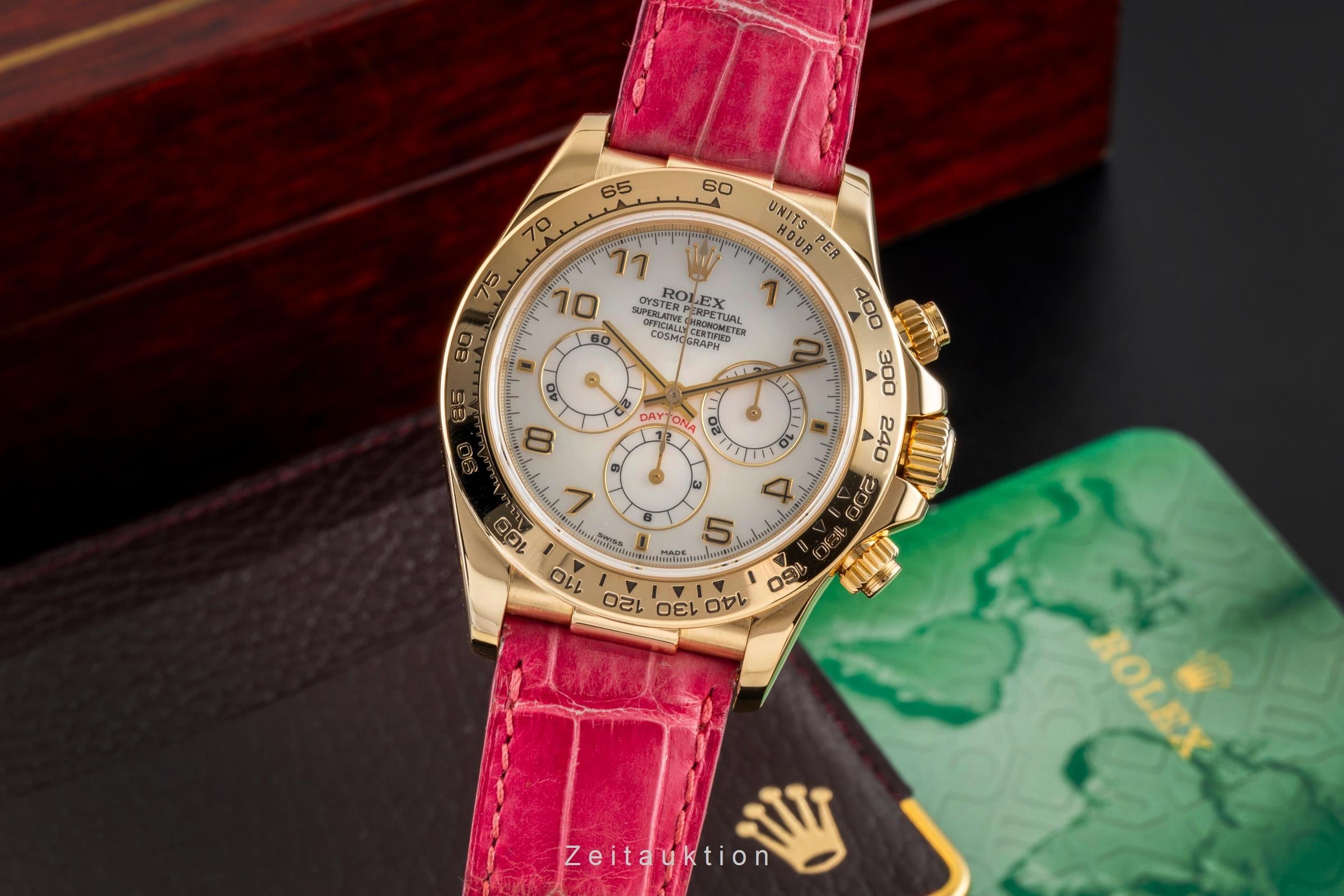 Rolex Daytona Chronograph 18k Gold MOP Dial Herrenuhr Ref. 16518 B&P 1999 LC100 [2601539]