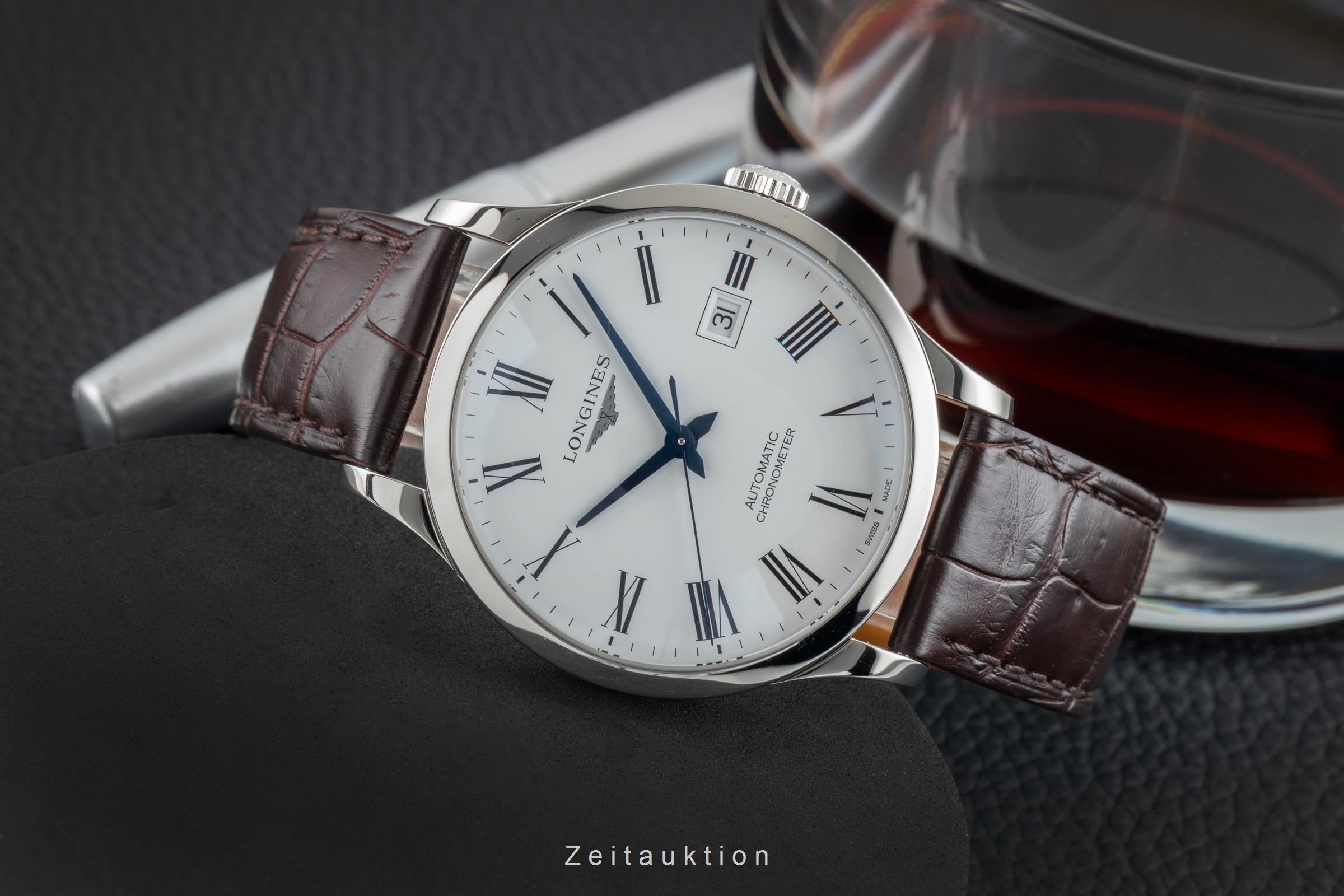 Longines Record acero automático reloj para caballeros L2.821.4.11.2 LP: 2400EUR  [2601544]