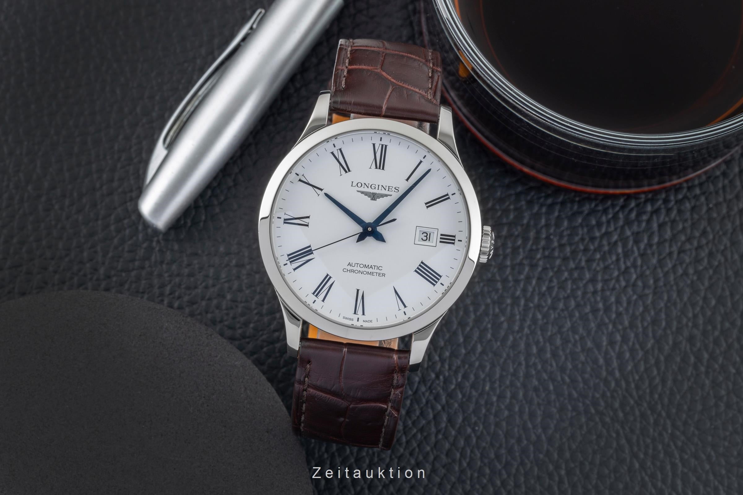 Longines Record acero automático reloj para caballeros L2.821.4.11.2 LP: 2400EUR  [2601544]
