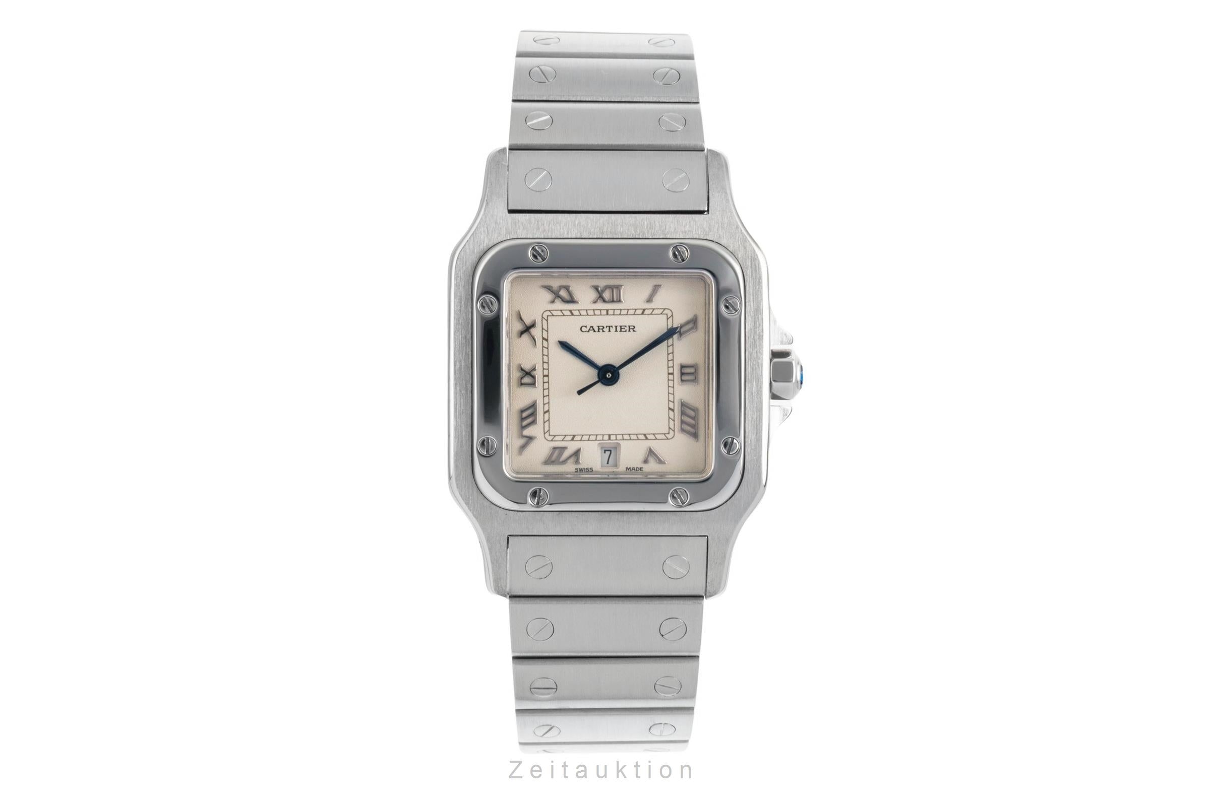 Cartier Santos Edelstahl Silver Dial Quarz Herrenuhr Ref. W20025D6 Klassiker [2601550]