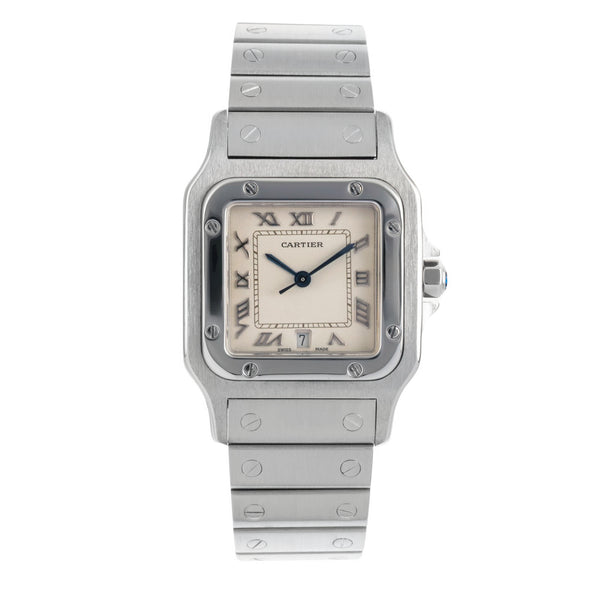 Cartier Santos Edelstahl Silver Dial Quarz Herrenuhr Ref. W20025D6 Klassiker [2601550]