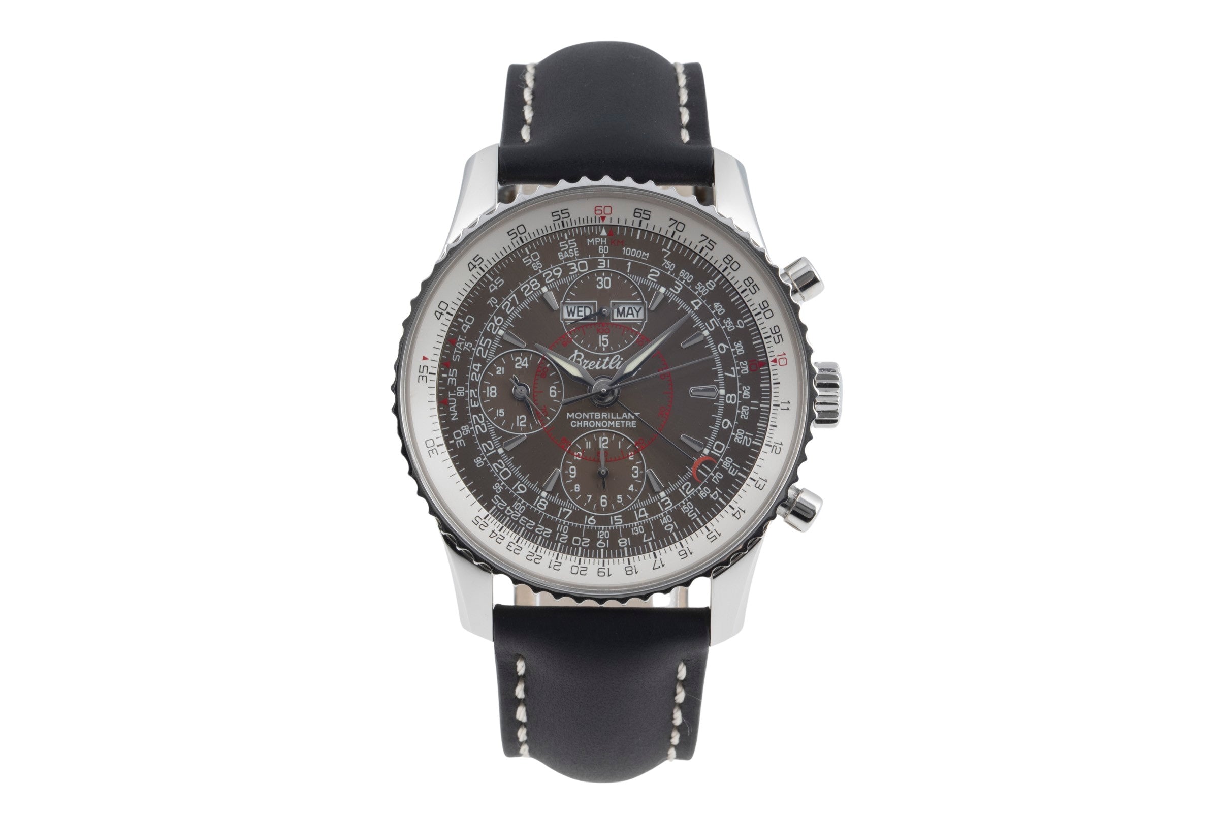 Breitling Montbrillant Datora  chronograph steel automatic men's watch A21330  [2601553]