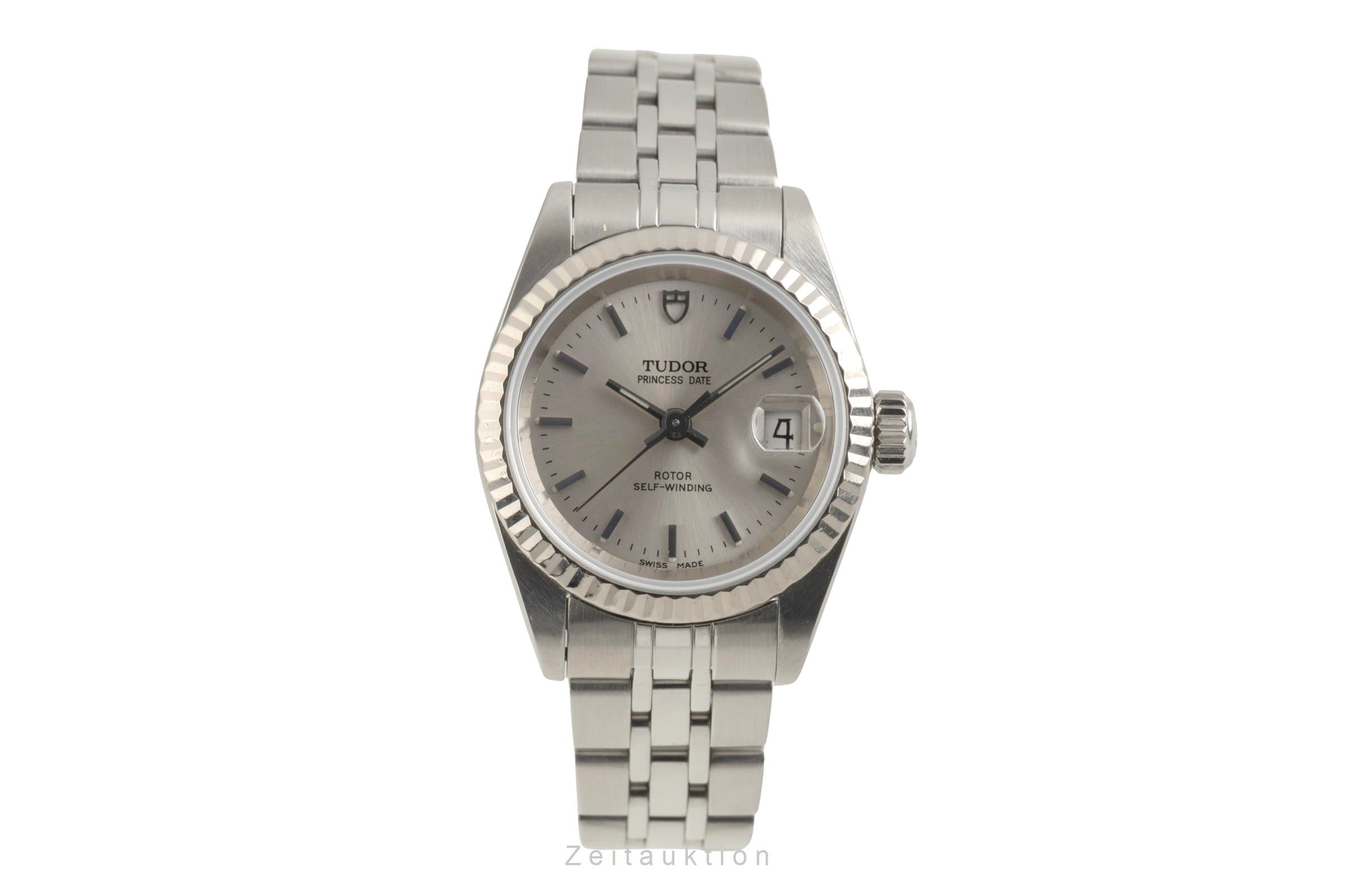 Tudor Princess Date Stahl / Weissgold Automatik Damenuhr Ref. 92414 Papiere 2005 [2601570]