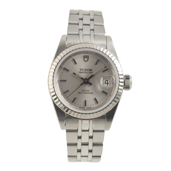 Tudor Princess Date Stahl / Weissgold Automatik Damenuhr Ref. 92414 Papiere 2005 [2601570]