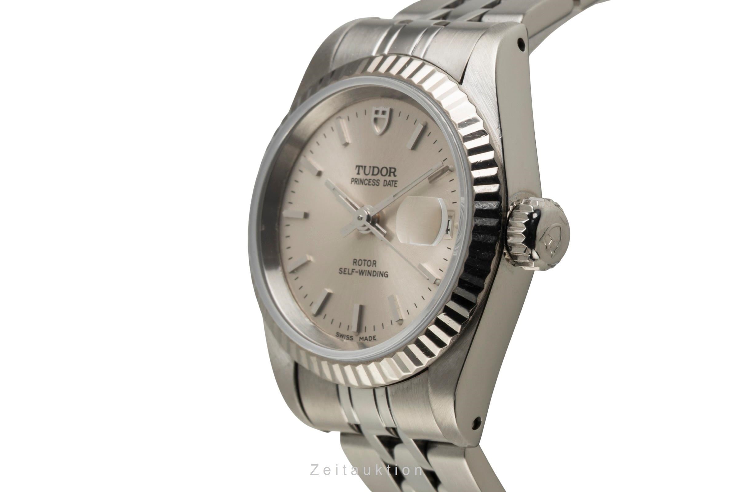 Tudor Princess Date Stahl / Weissgold Automatik Damenuhr Ref. 92414 Papiere 2005 [2601570]