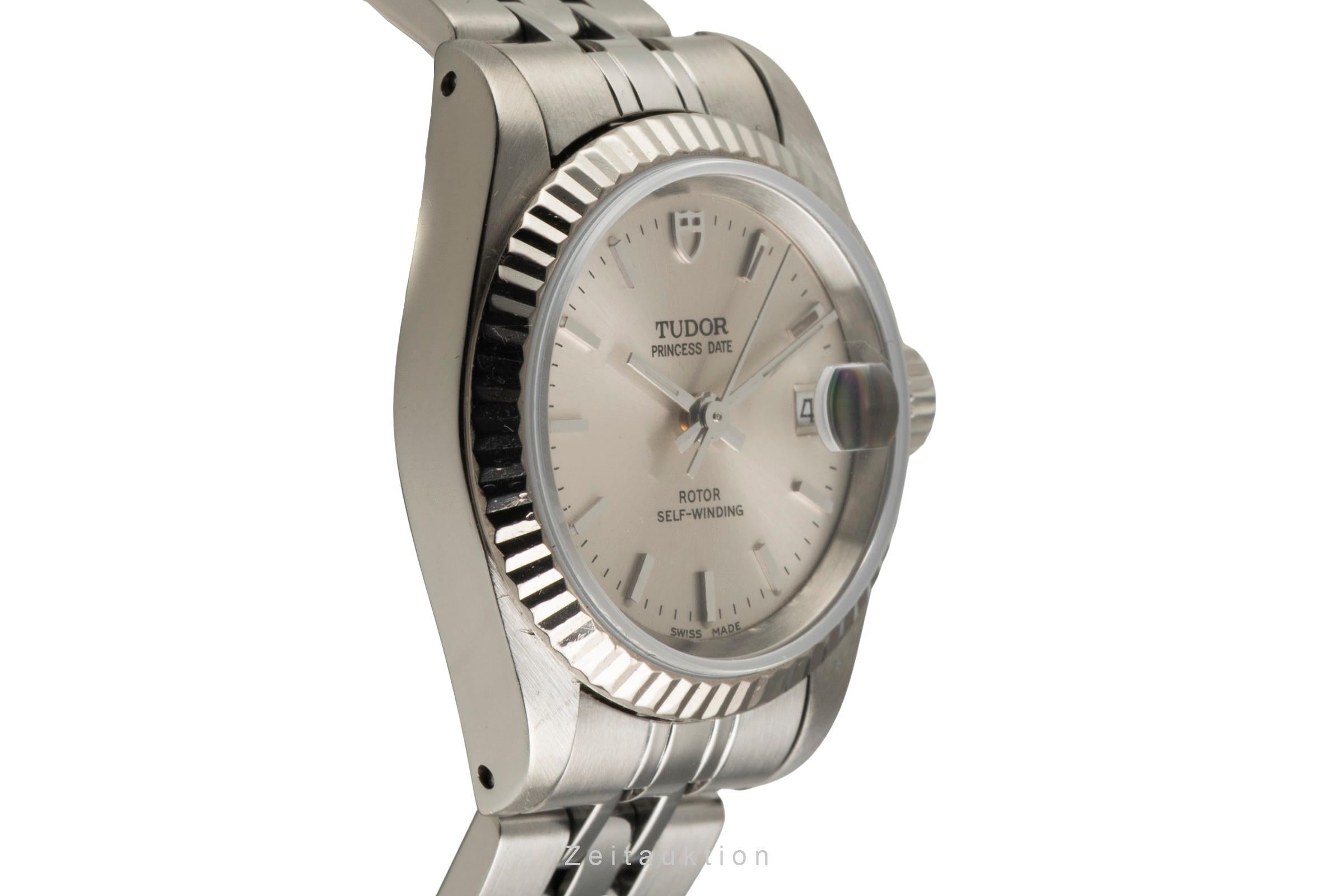 Tudor Princess Date Stahl / Weissgold Automatik Damenuhr Ref. 92414 Papiere 2005 [2601570]