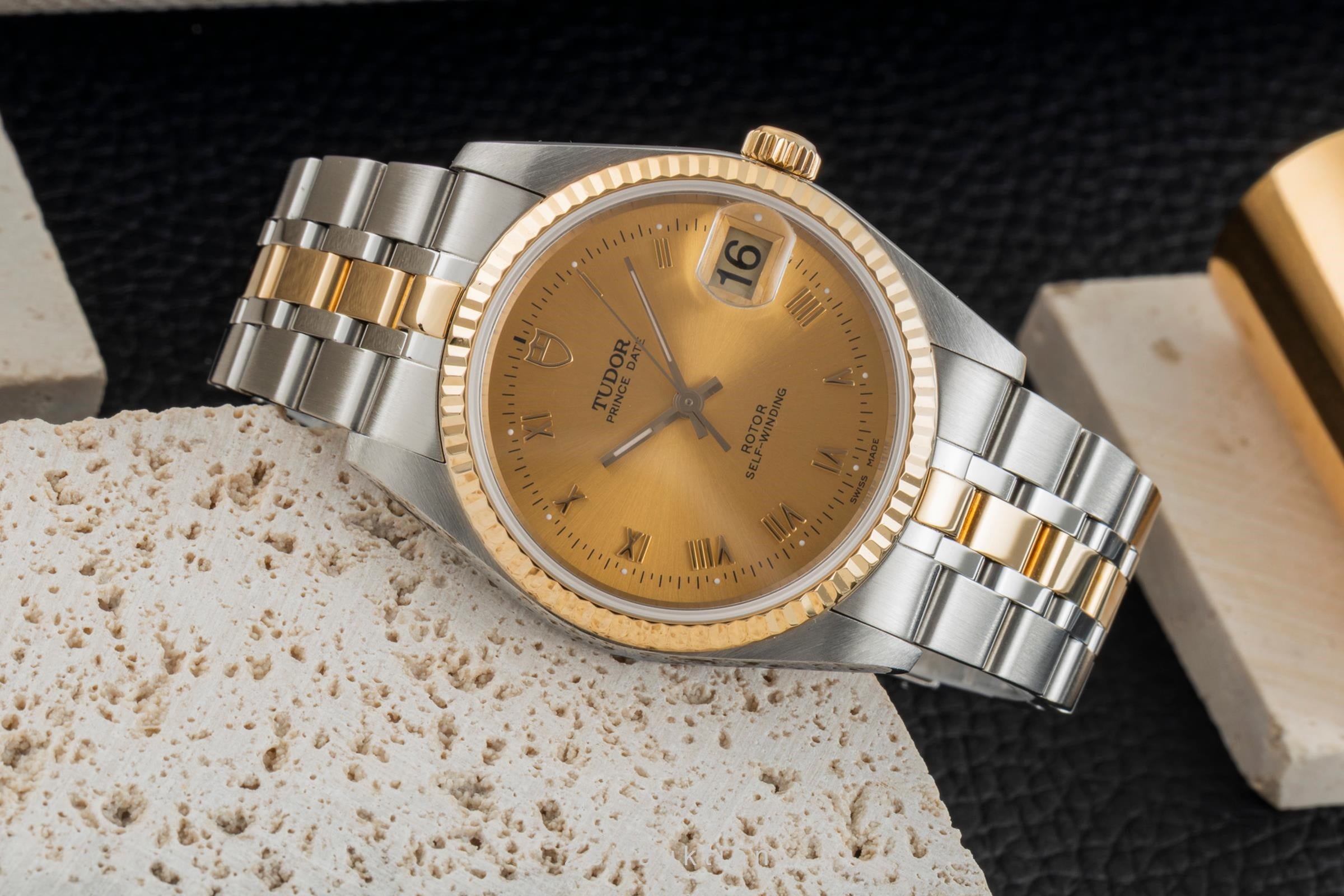 Tudor Prince Date acier / or  automatique montre pour hommes 74033  [2601580]