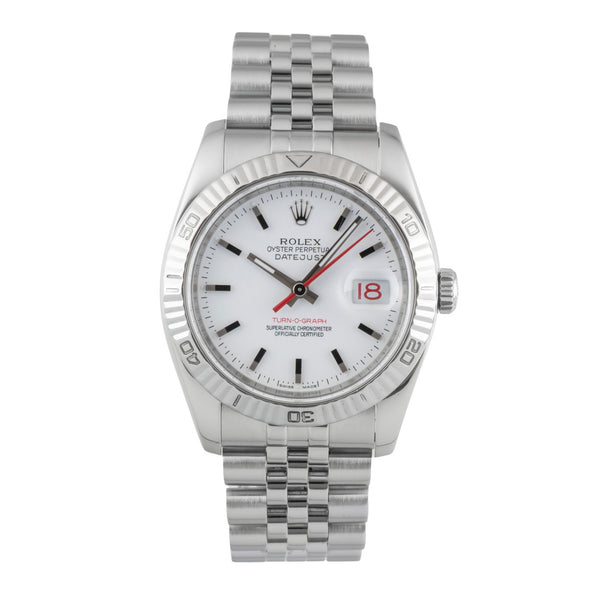 Rolex Datejust Turn-O-Graph steel / white gold automatic men's watch 116264  [2601585]