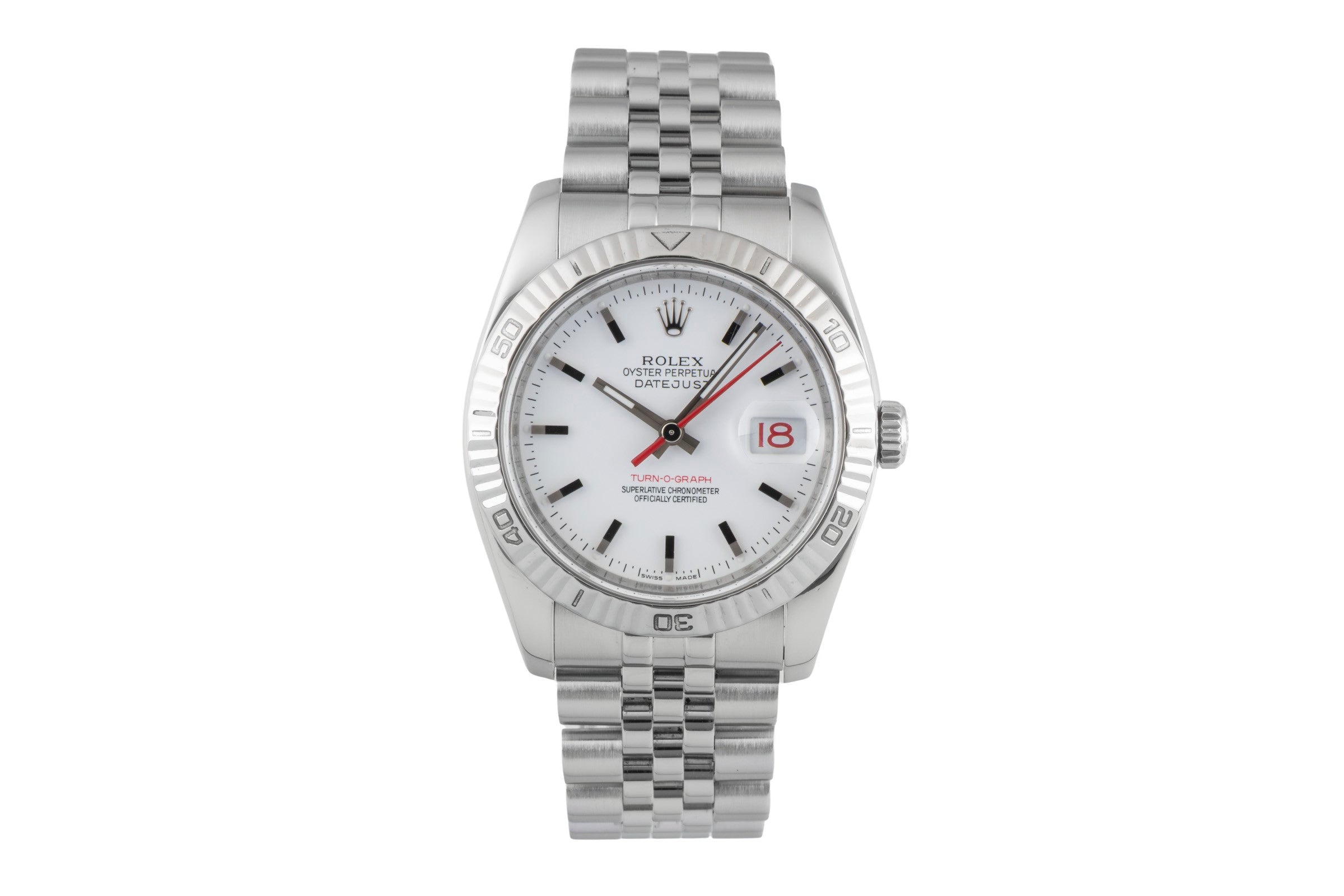 Rolex Datejust Turn-O-Graph steel / white gold automatic men's watch 116264  [2601585]