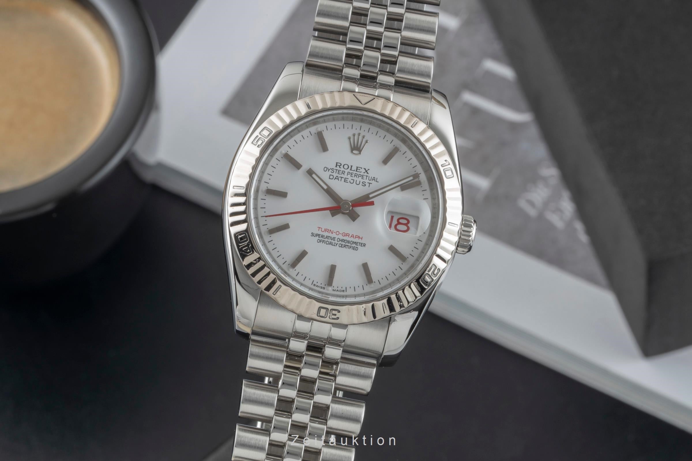 Rolex Datejust Turn-O-Graph steel / white gold automatic men's watch 116264  [2601585]