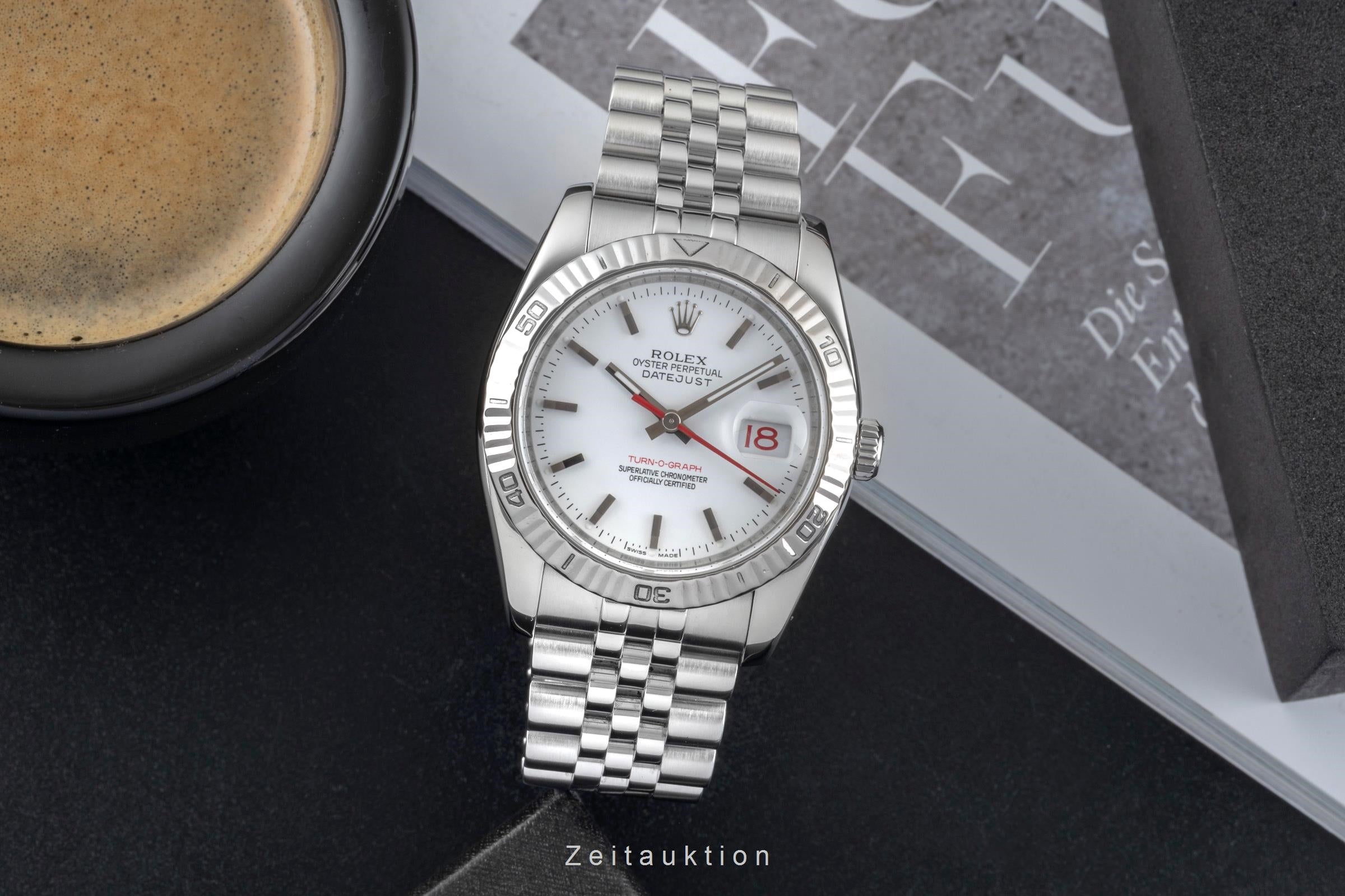 Rolex Datejust Turn-O-Graph steel / white gold automatic men's watch 116264  [2601585]