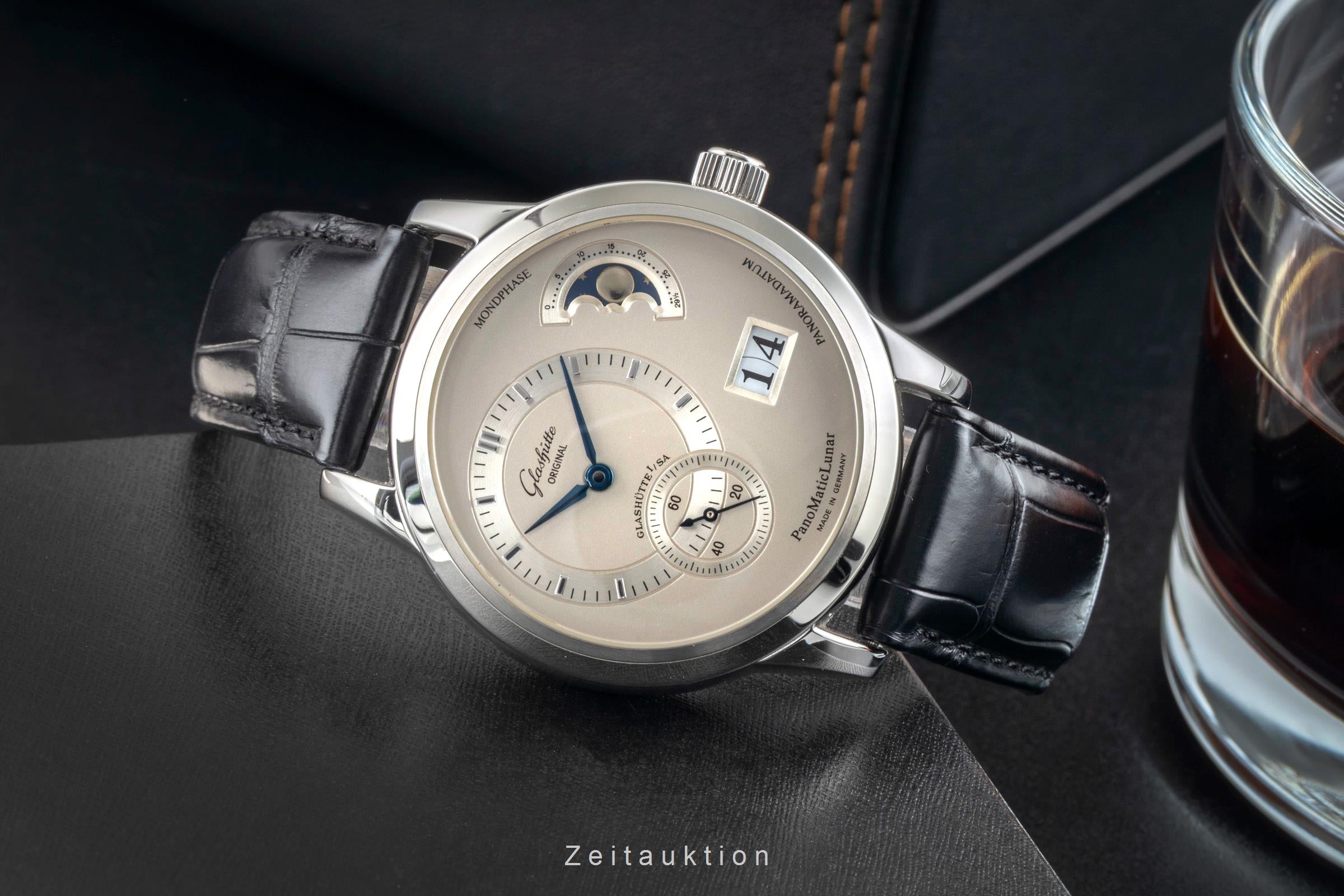 Glashütte PanoMaticLunar acier automatique montre pour hommes 90-02-02-02-04  [2601589]