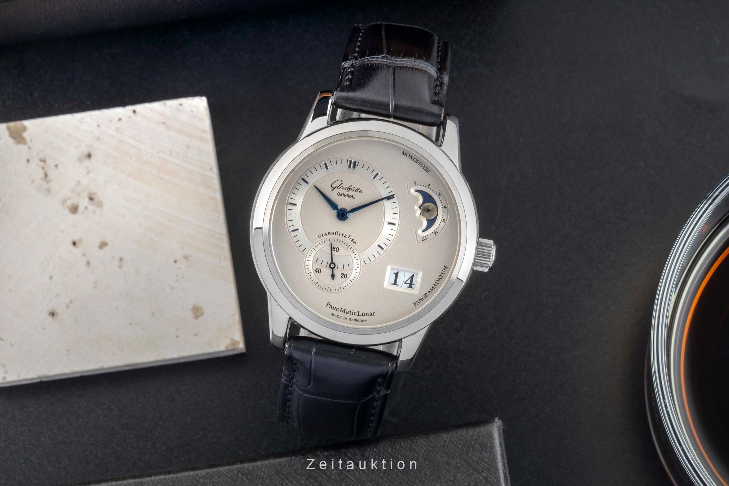 Glashütte PanoMaticLunar acier automatique montre pour hommes 90-02-02-02-04  [2601589]
