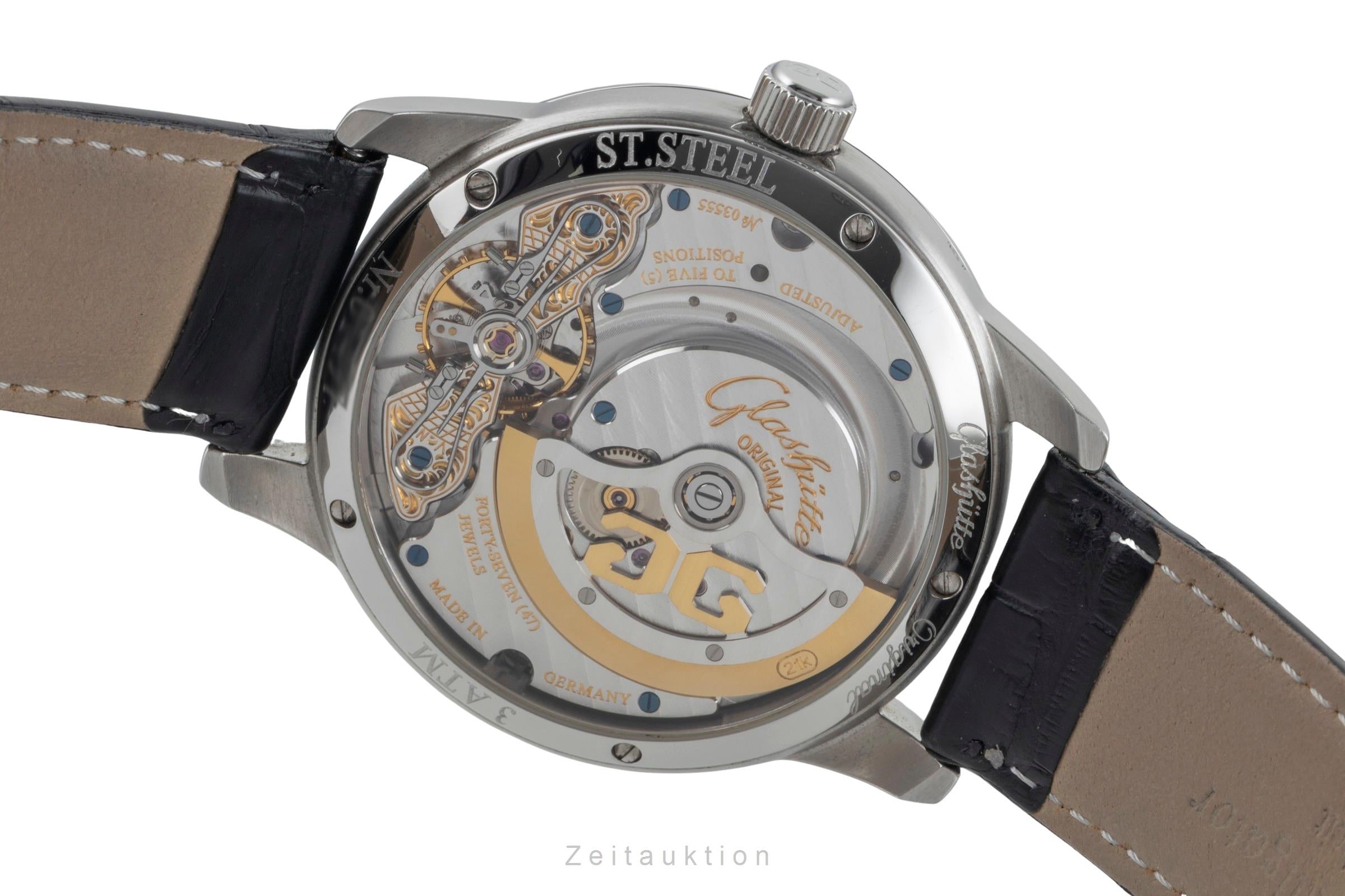 Glashütte PanoMaticLunar acier automatique montre pour hommes 90-02-02-02-04  [2601589]