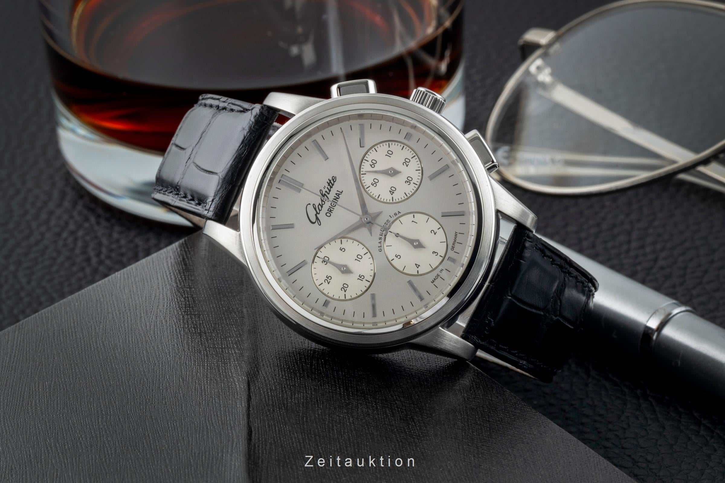 Glashütte Senator cronografo acciaio automatismo orologio da uomo 39-31-11-13-04  [2601590]