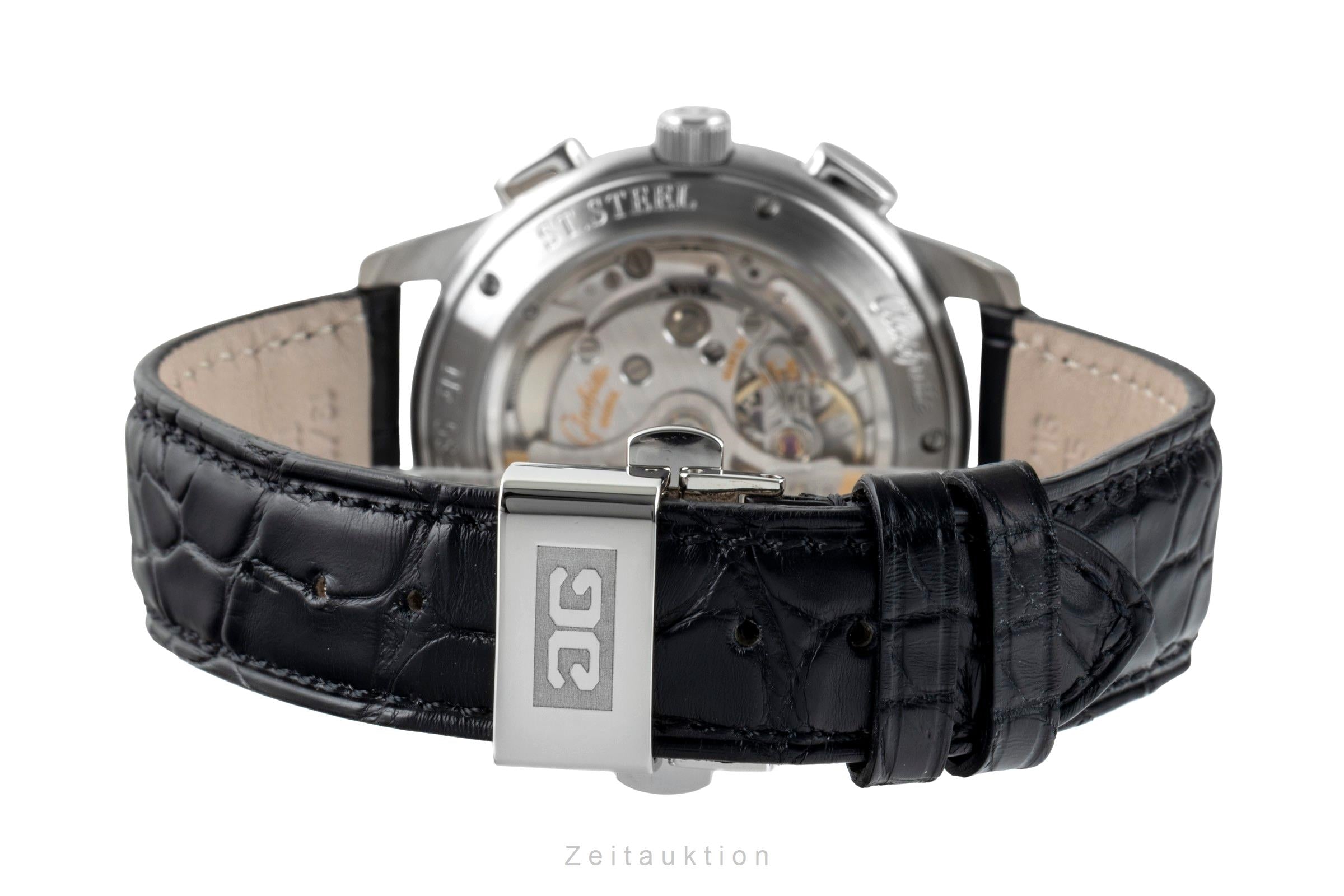 Glashütte Senator cronografo acciaio automatismo orologio da uomo 39-31-11-13-04  [2601590]