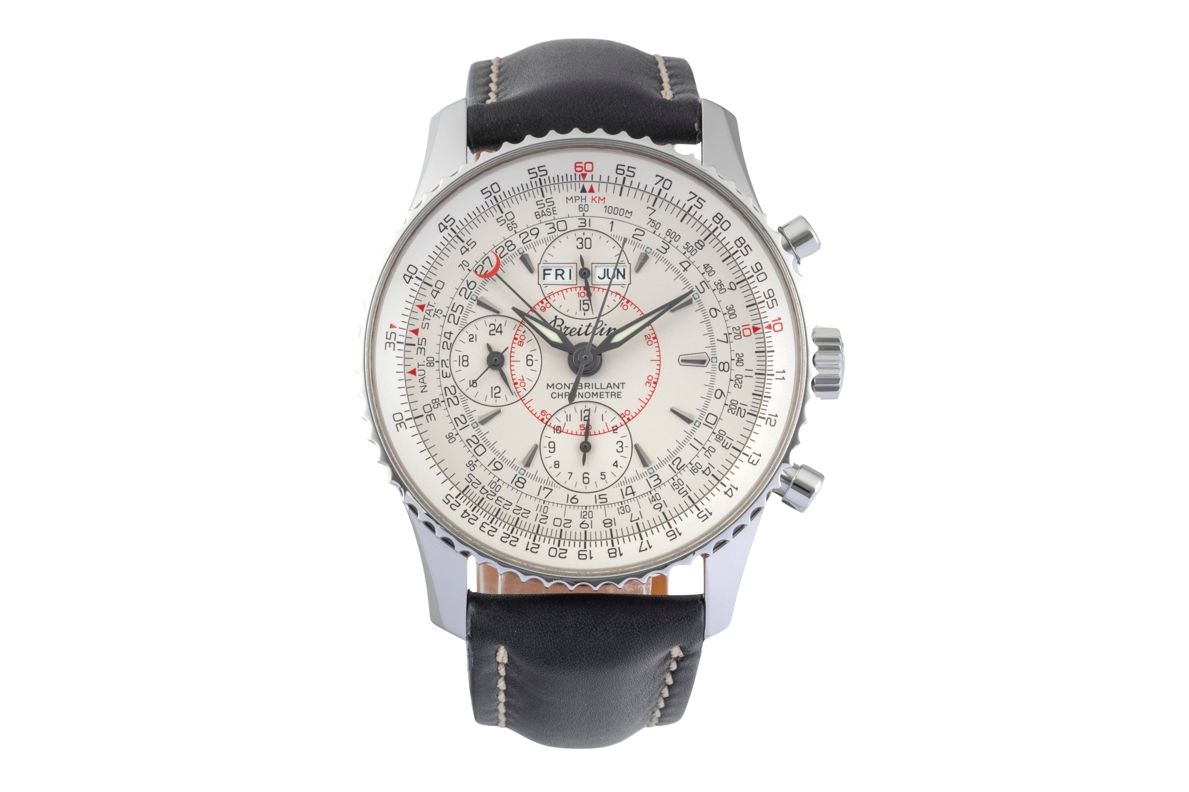 Breitling Montbrillant Datora Chronograph Stahl Automatik Ref. A2133012/G518 B&P [2601601]
