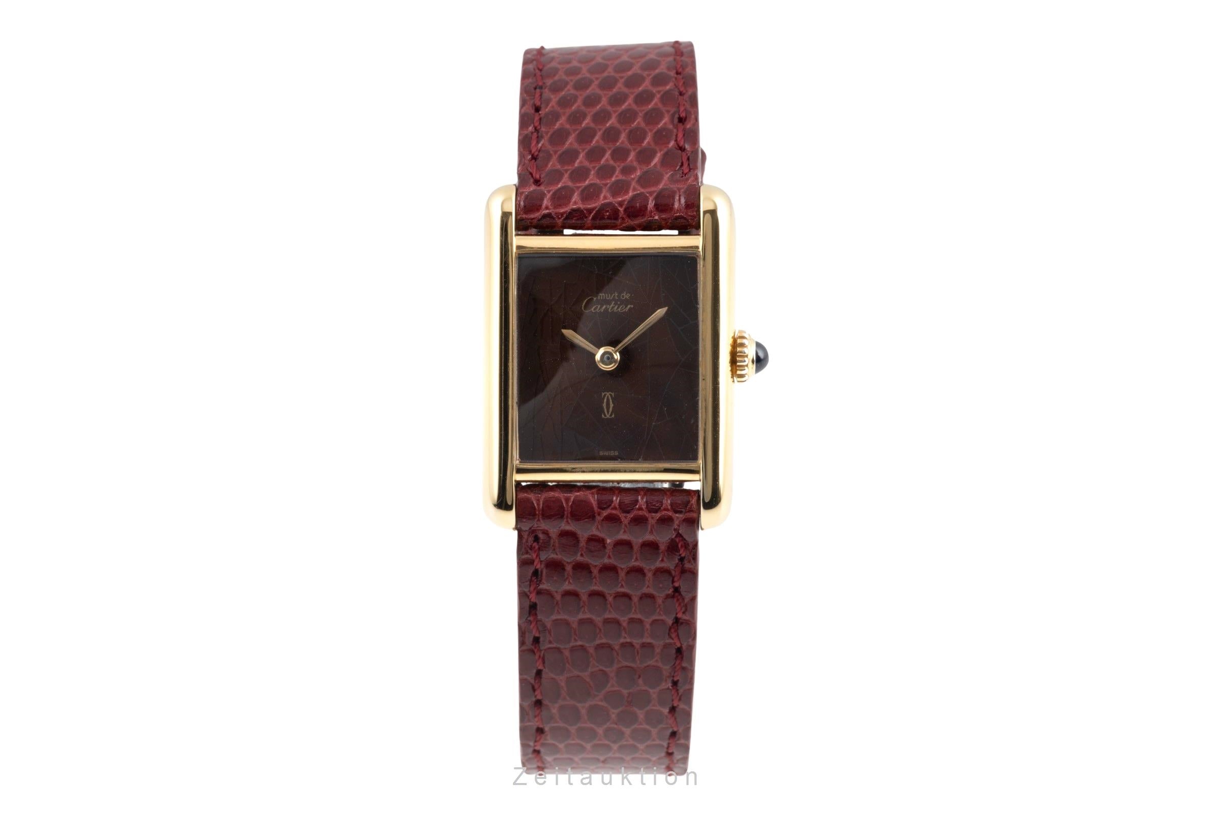 Cartier Tank silver-gilt manual winding women's watch Vintage  [2601618]
