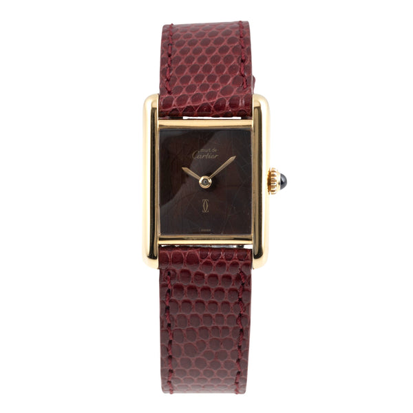 Cartier Tank silver-gilt manual winding women's watch Vintage  [2601618]
