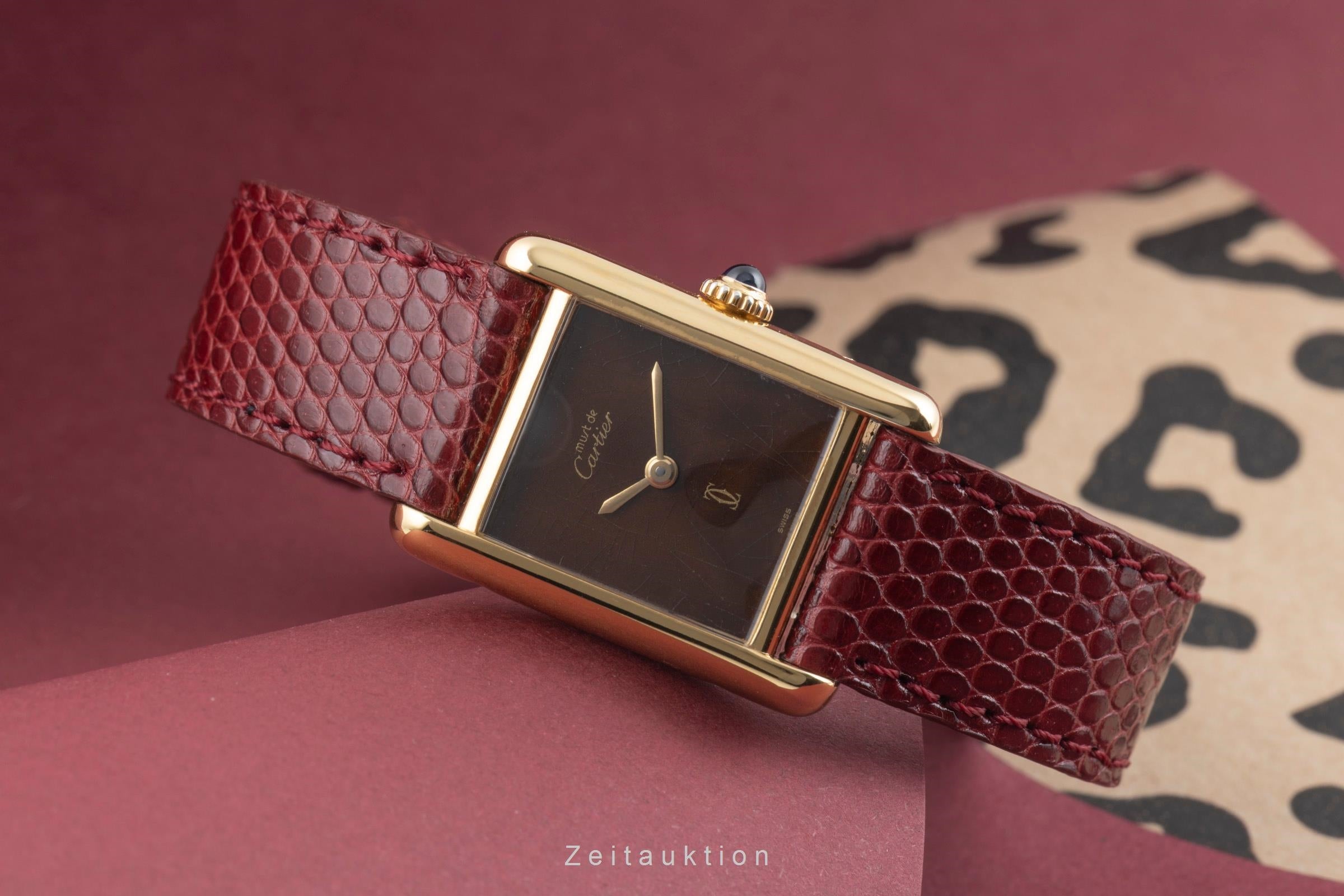 Cartier Tank silver-gilt manual winding women's watch Vintage  [2601618]