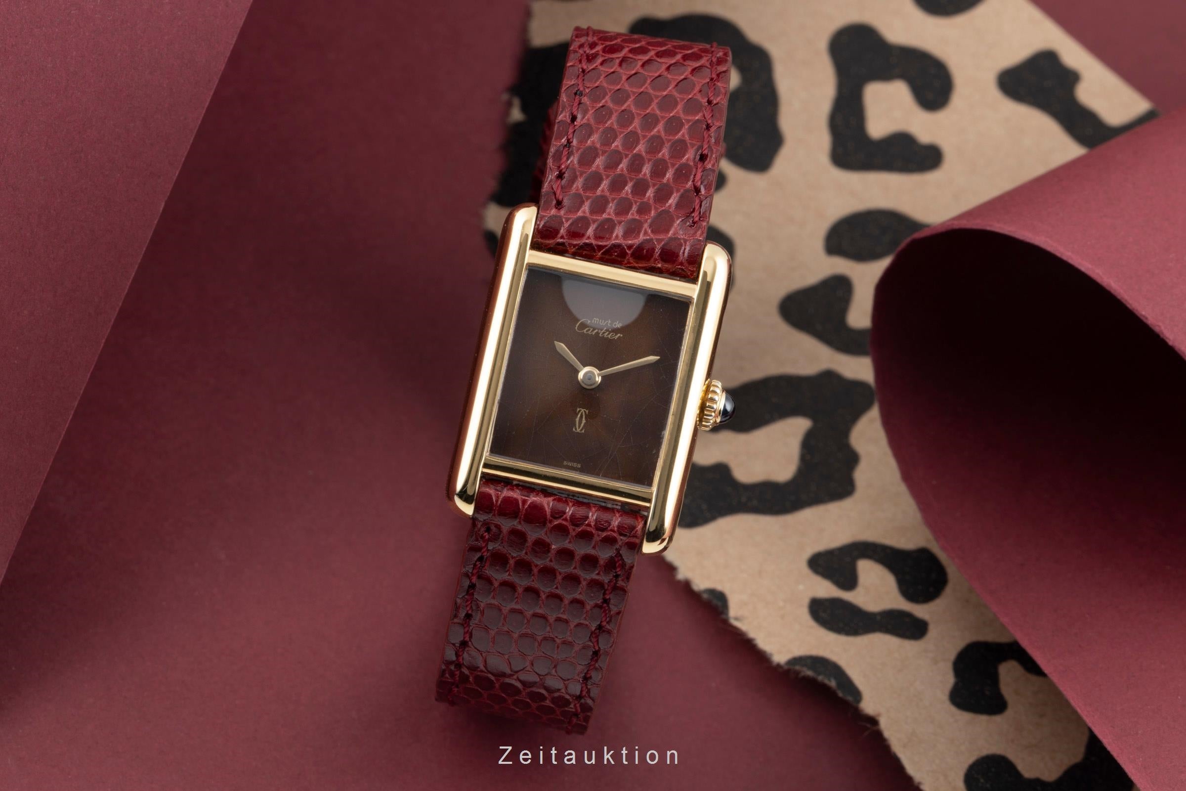 Cartier Tank silver-gilt manual winding women's watch Vintage  [2601618]