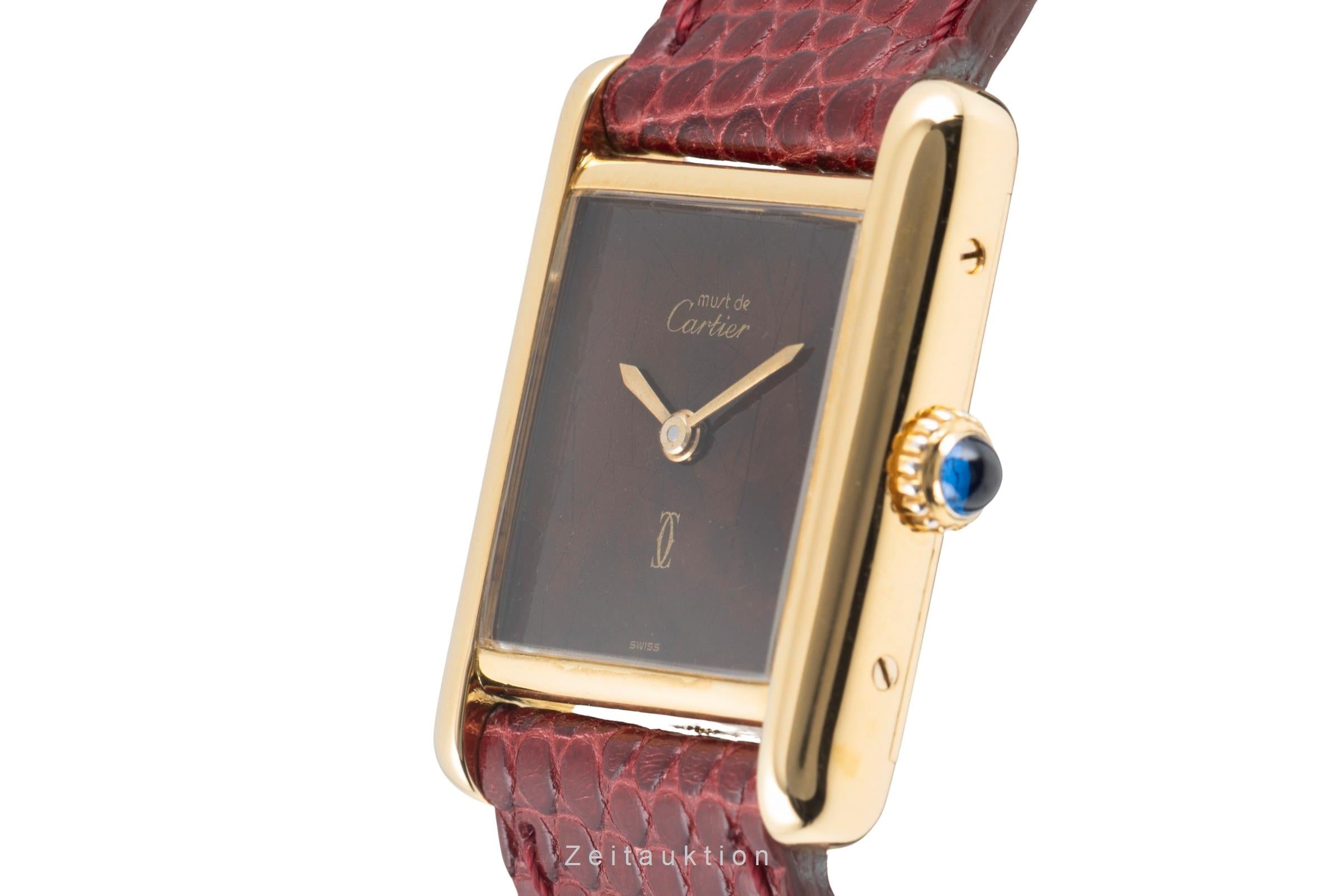 Cartier Tank silver-gilt manual winding women's watch Vintage  [2601618]