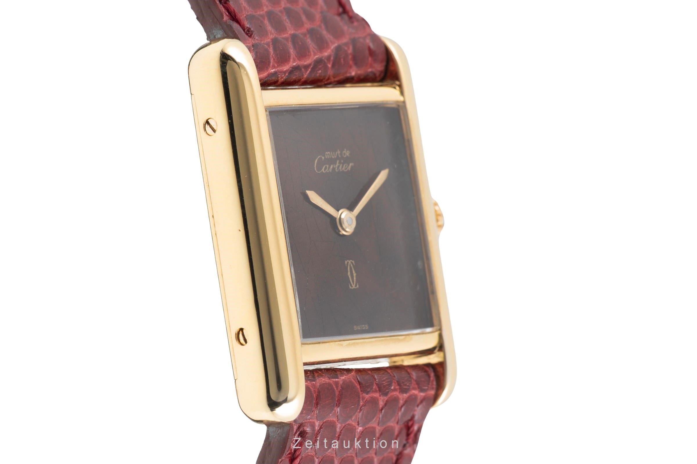 Cartier Tank silver-gilt manual winding women's watch Vintage  [2601618]