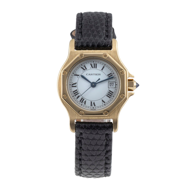 Cartier Santos Ronde Octagon Lady 18K (0,750) Gold Automatik Damenuhr Ref. 2969 [2601619]