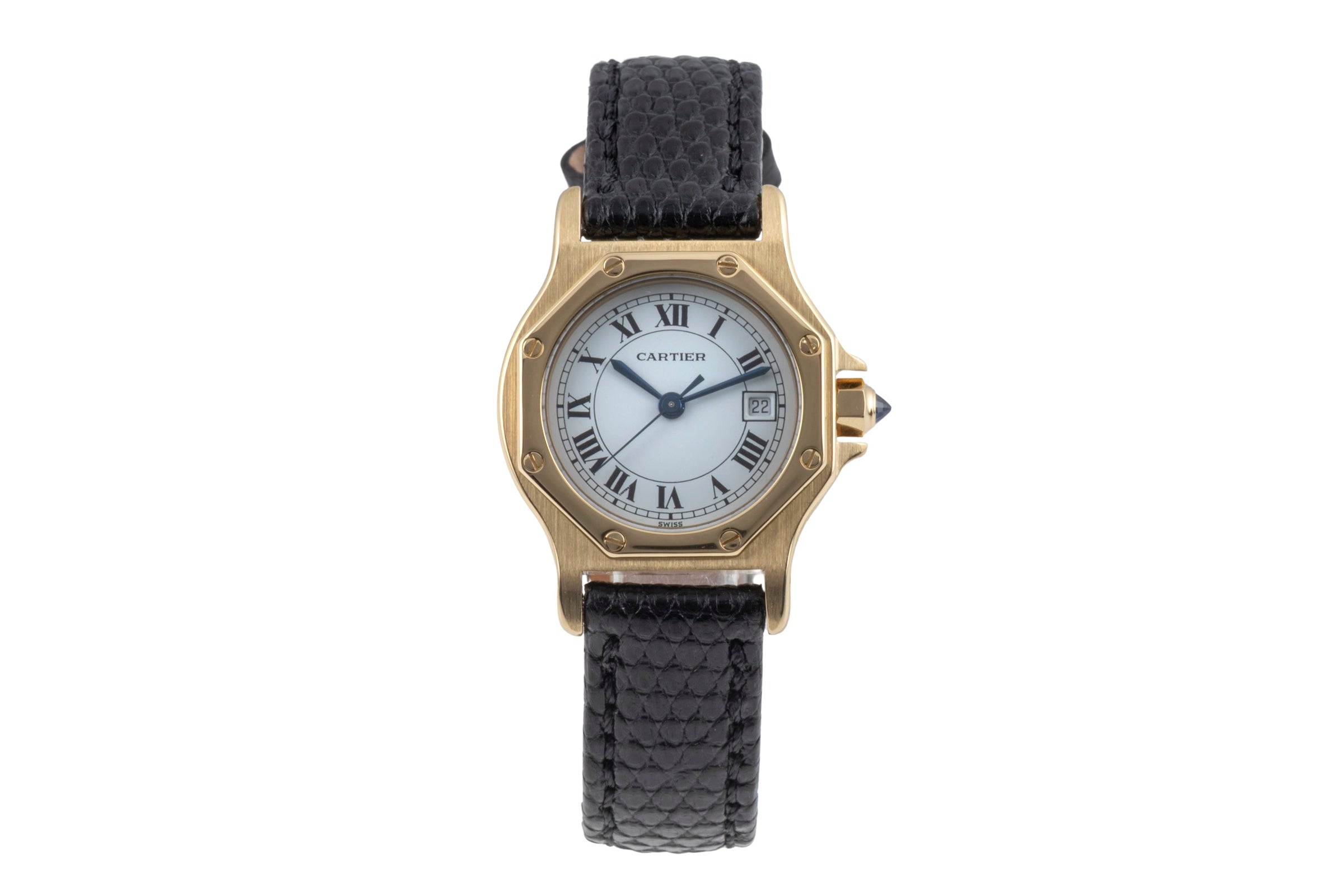 Cartier Santos Ronde Octagon Lady 18K (0,750) Gold Automatik Damenuhr Ref. 2969 [2601619]