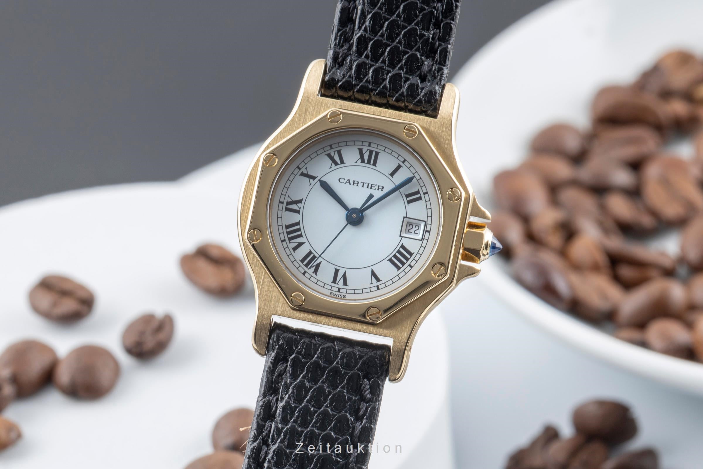 Cartier Santos Ronde Octagon Lady 18K (0,750) Gold Automatik Damenuhr Ref. 2969 [2601619]